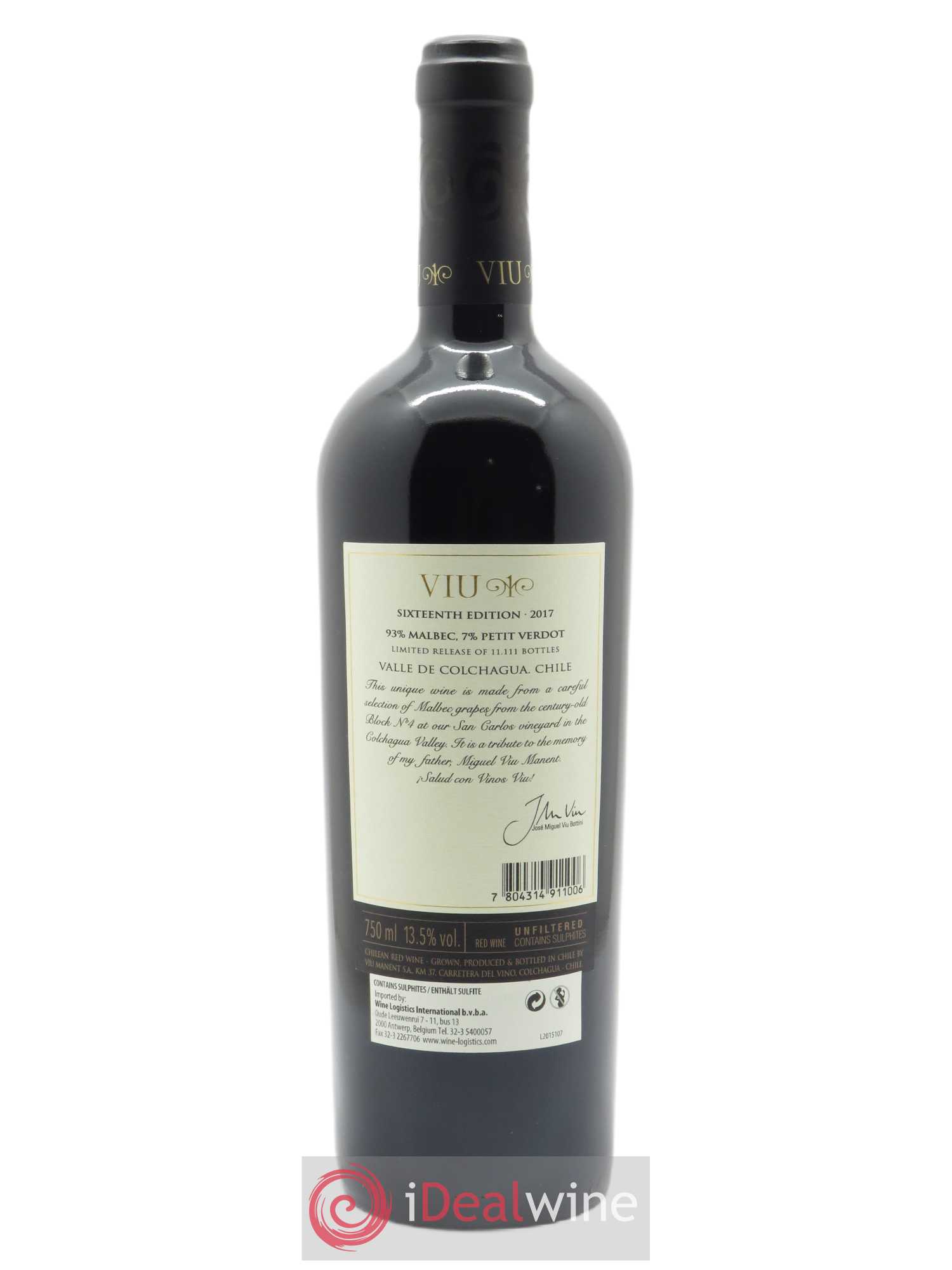 Colchagua Viu Manent Viu 1 2017 - Lotto di 1 bottiglia - 1