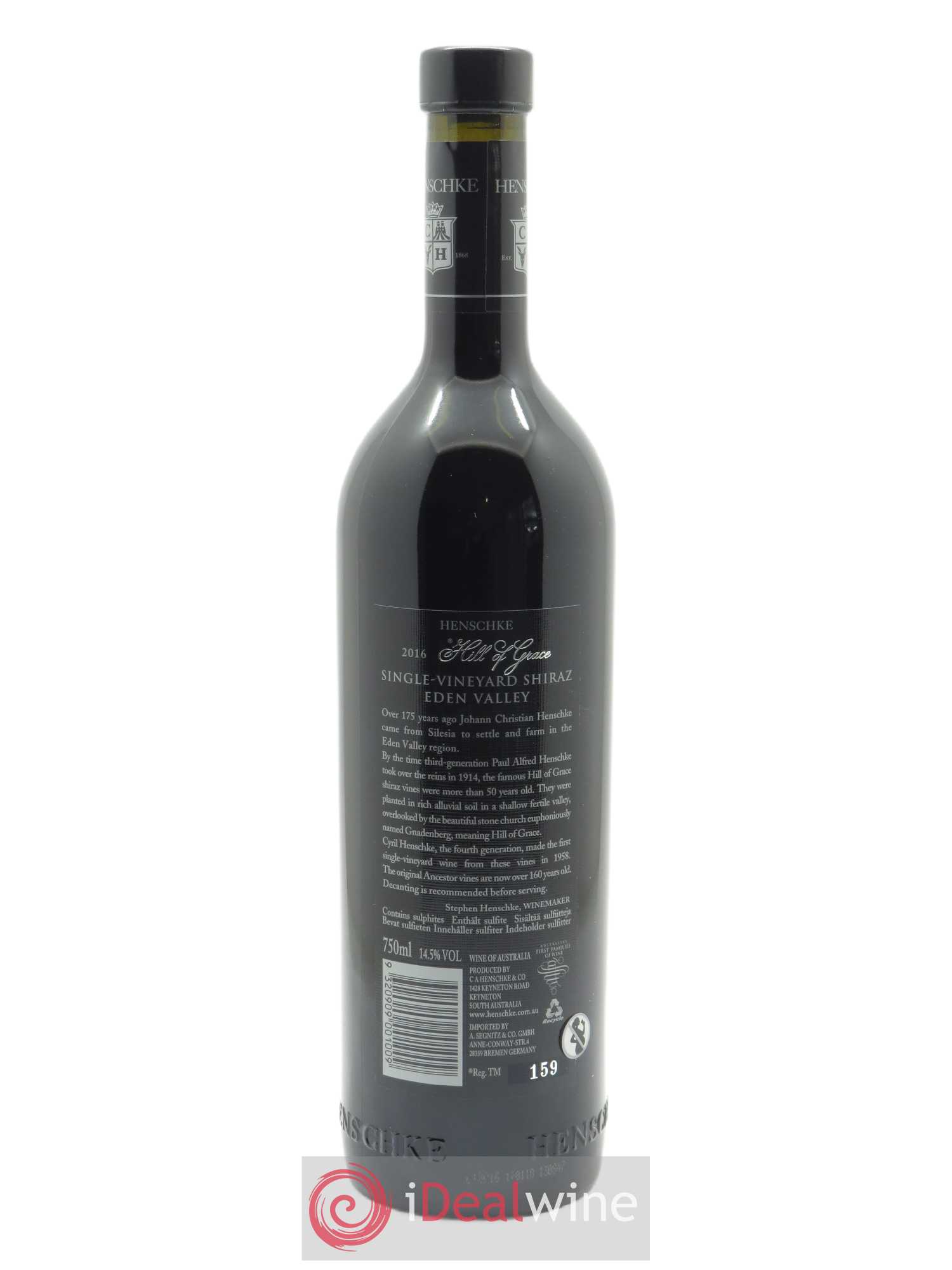 Eden Valley Hill of Grace Shiraz Henschke 2016 - Lot de 1 bouteille - 1