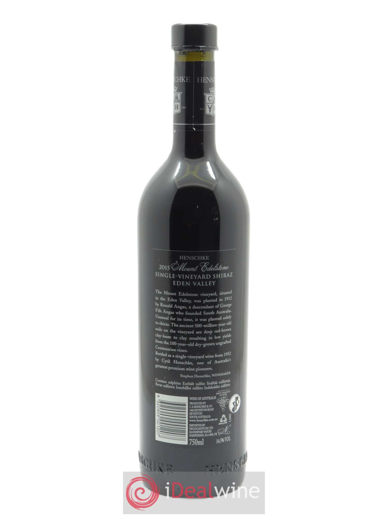 Eden Valley Mount Edelstone Shiraz Henschke 2015 - Lot de 1 bouteille - 2