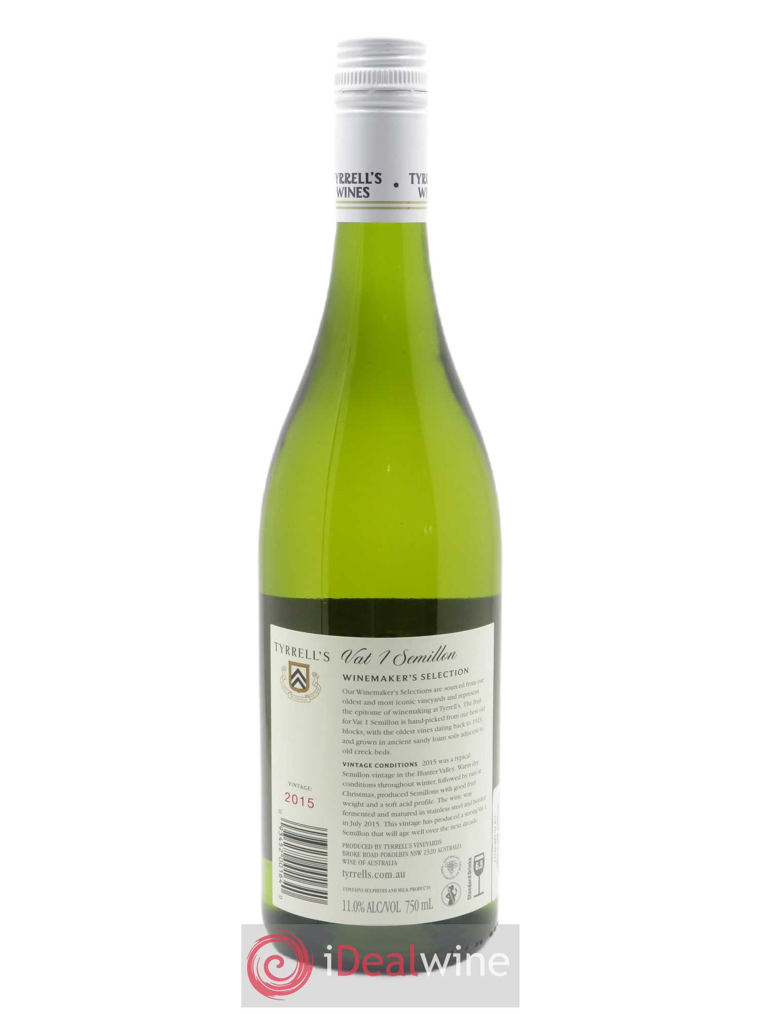 Hunter Valley Tyrrell's Wines Vat 1 Semillon  2015 - Lot de 1 bouteille - 1