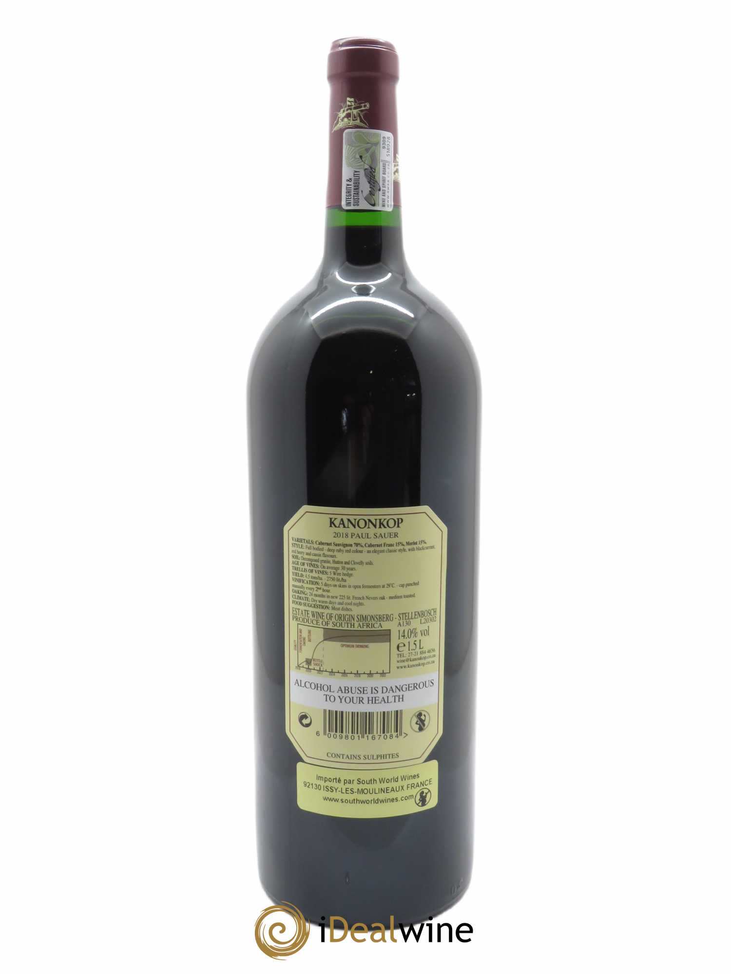 Stellenbosch Kanonkop Paul Sauer 2018 - Lot of 1 magnum - 2