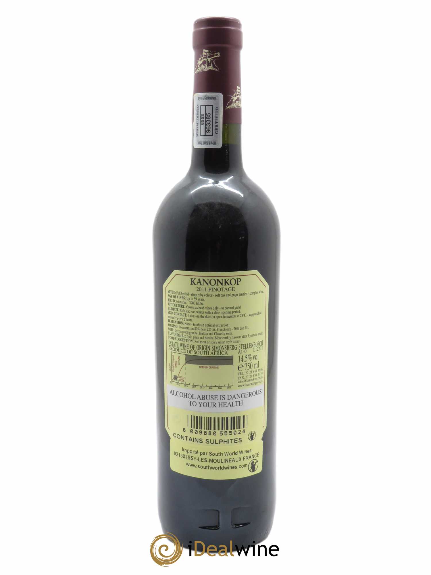 Stellenbosch Kanonkop Pinotage 2011 - Lot de 1 bouteille - 1