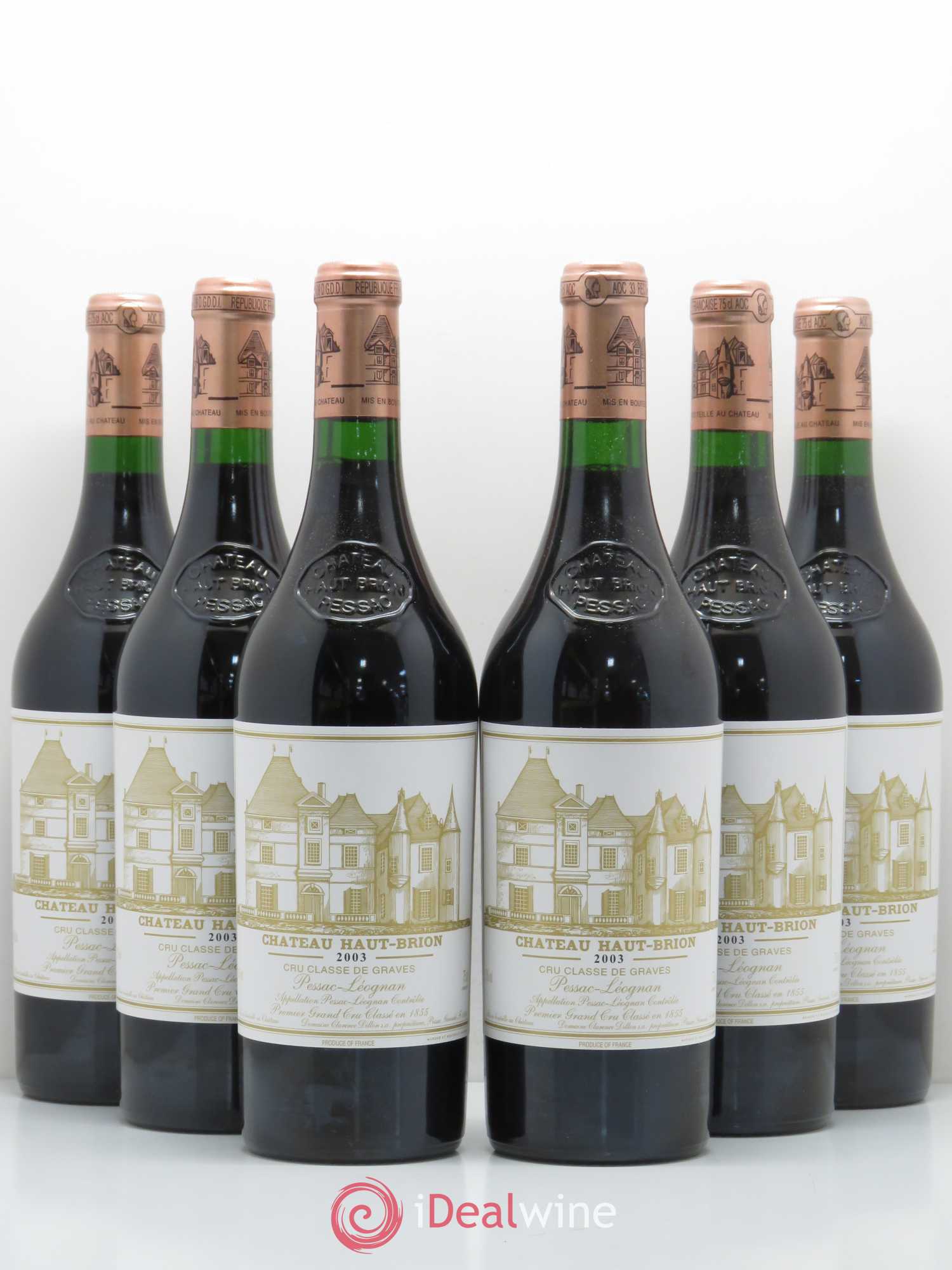 Château Haut Brion 1er Grand Cru Classé 2003 - Lot de 6 bouteilles - 0