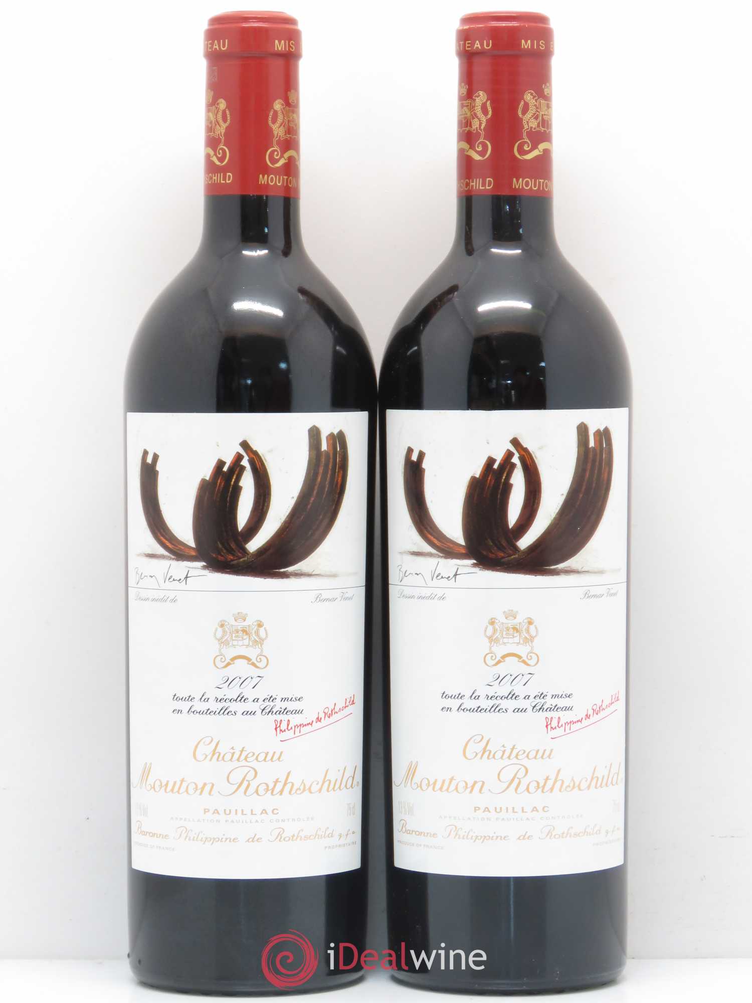 Château Mouton Rothschild 1er Grand Cru Classé 2007 - Lot de 2 bouteilles - 0