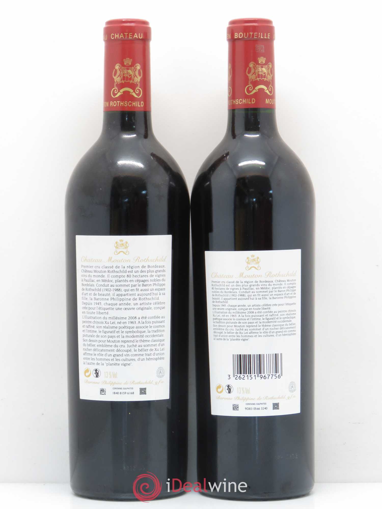 Château Mouton Rothschild 1er Grand Cru Classé 2008 - Lot de 2 bouteilles - 1