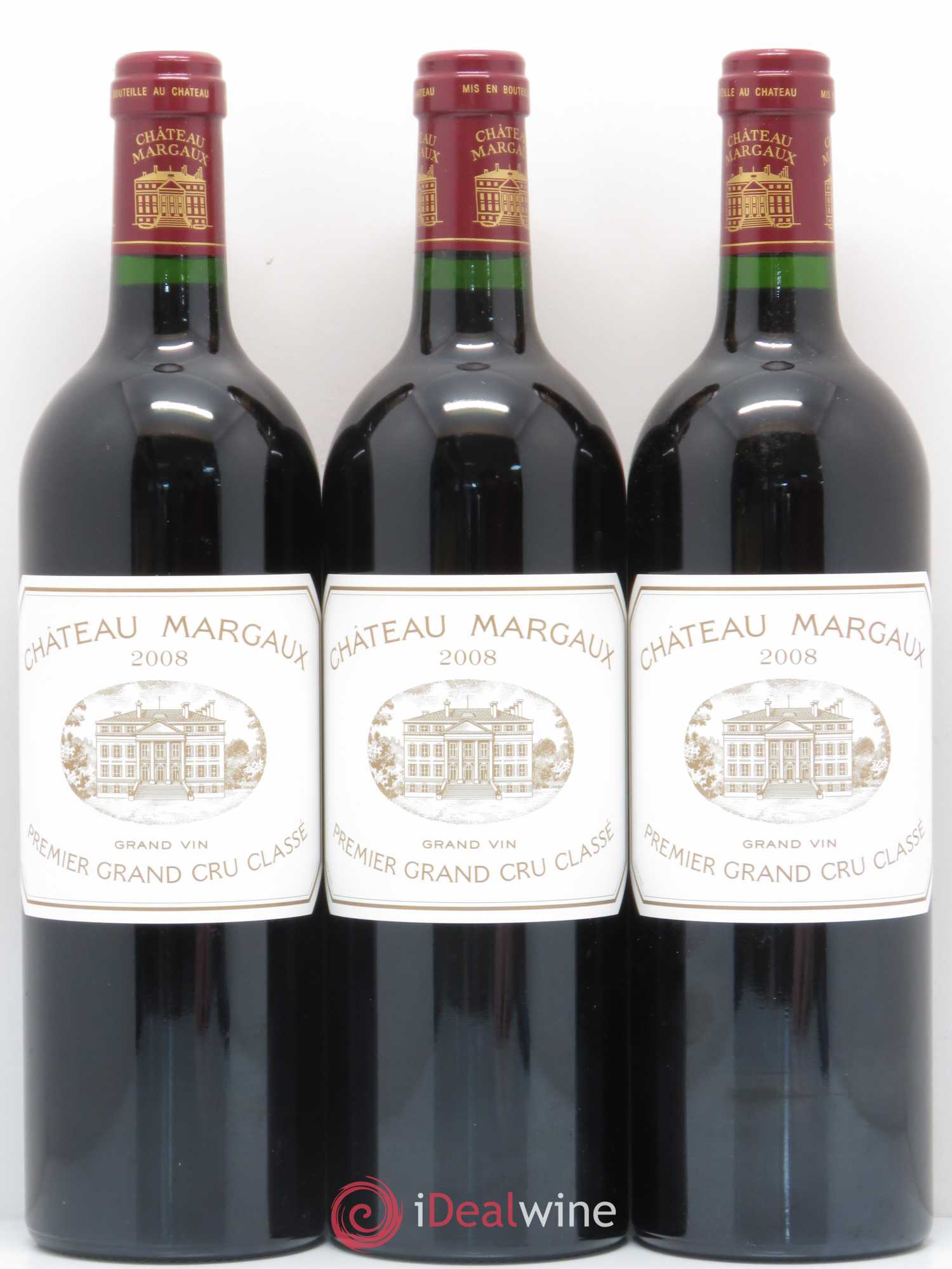 Château Margaux 1er Grand Cru Classé 2008 - Lot de 3 bouteilles - 0