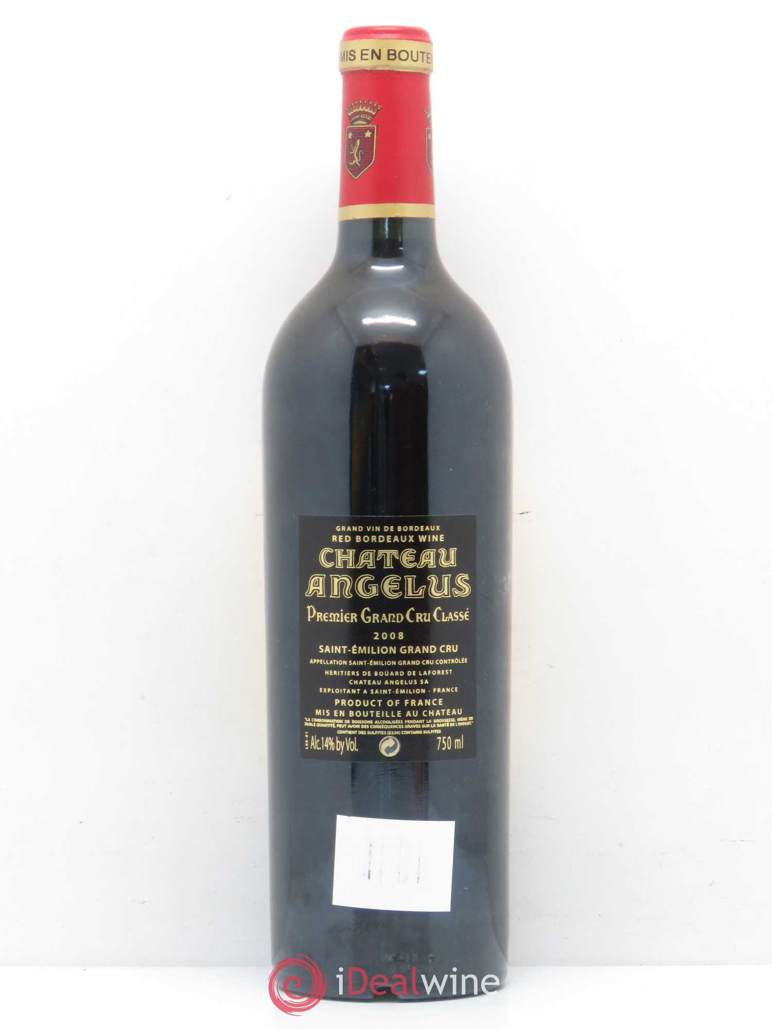 Château Angélus 1er Grand Cru Classé A 2008 - Lot de 1 bouteille - 1