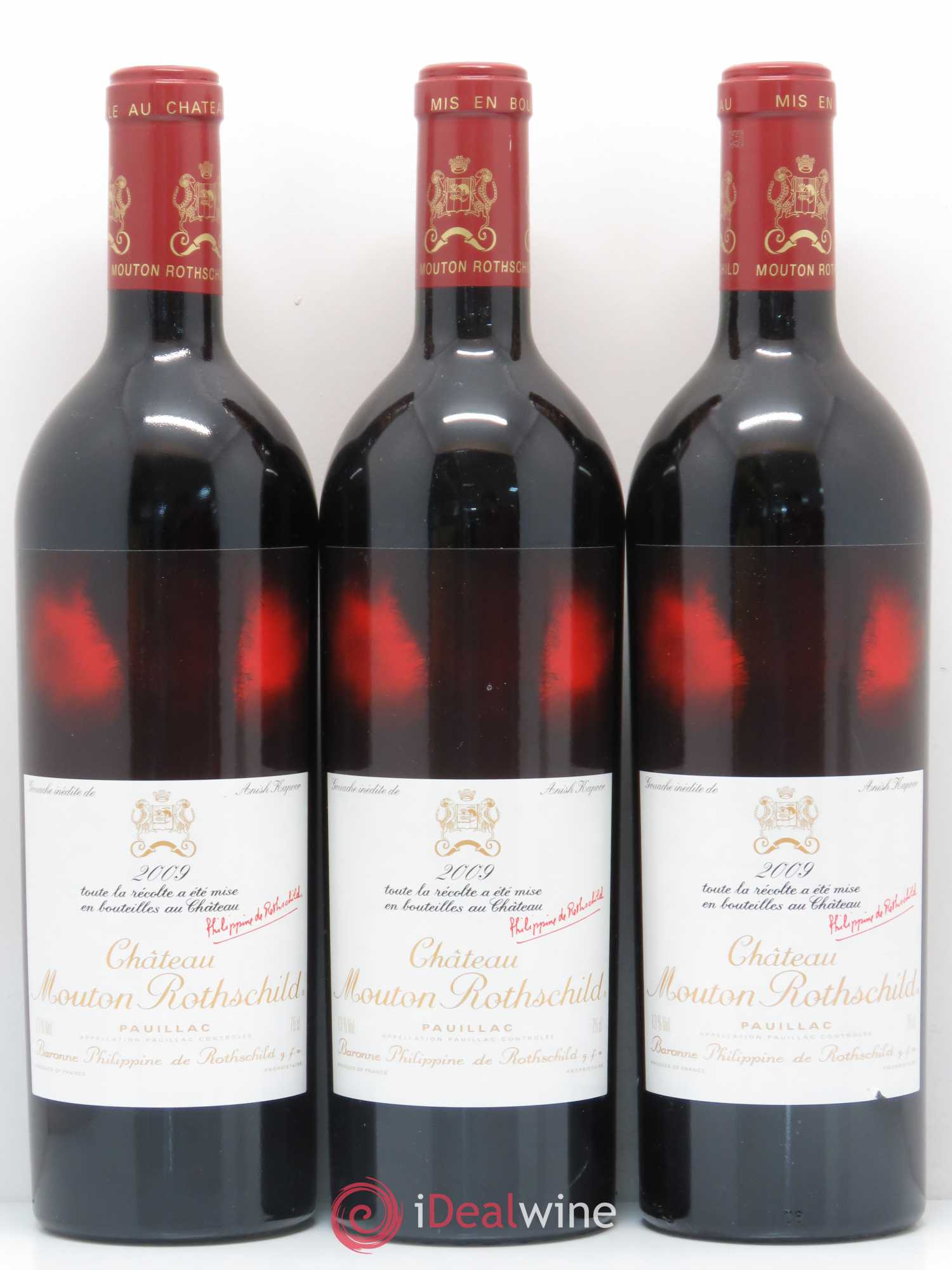 Château Mouton Rothschild 1er Grand Cru Classé 2009 - Lot de 3 bouteilles - 0