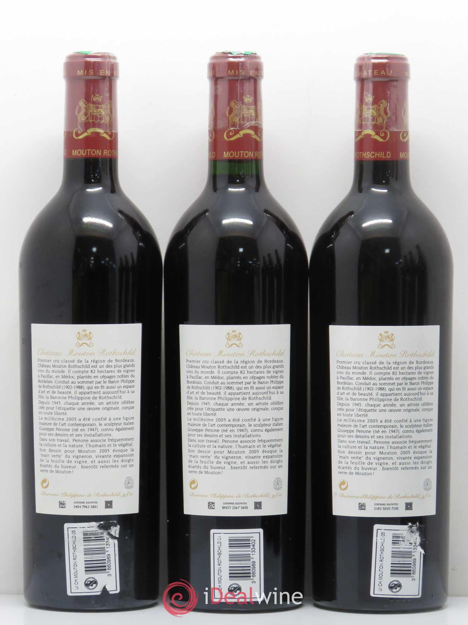 Château Mouton Rothschild 1er Grand Cru Classé 2005 - Lot de 6 bouteilles - 2
