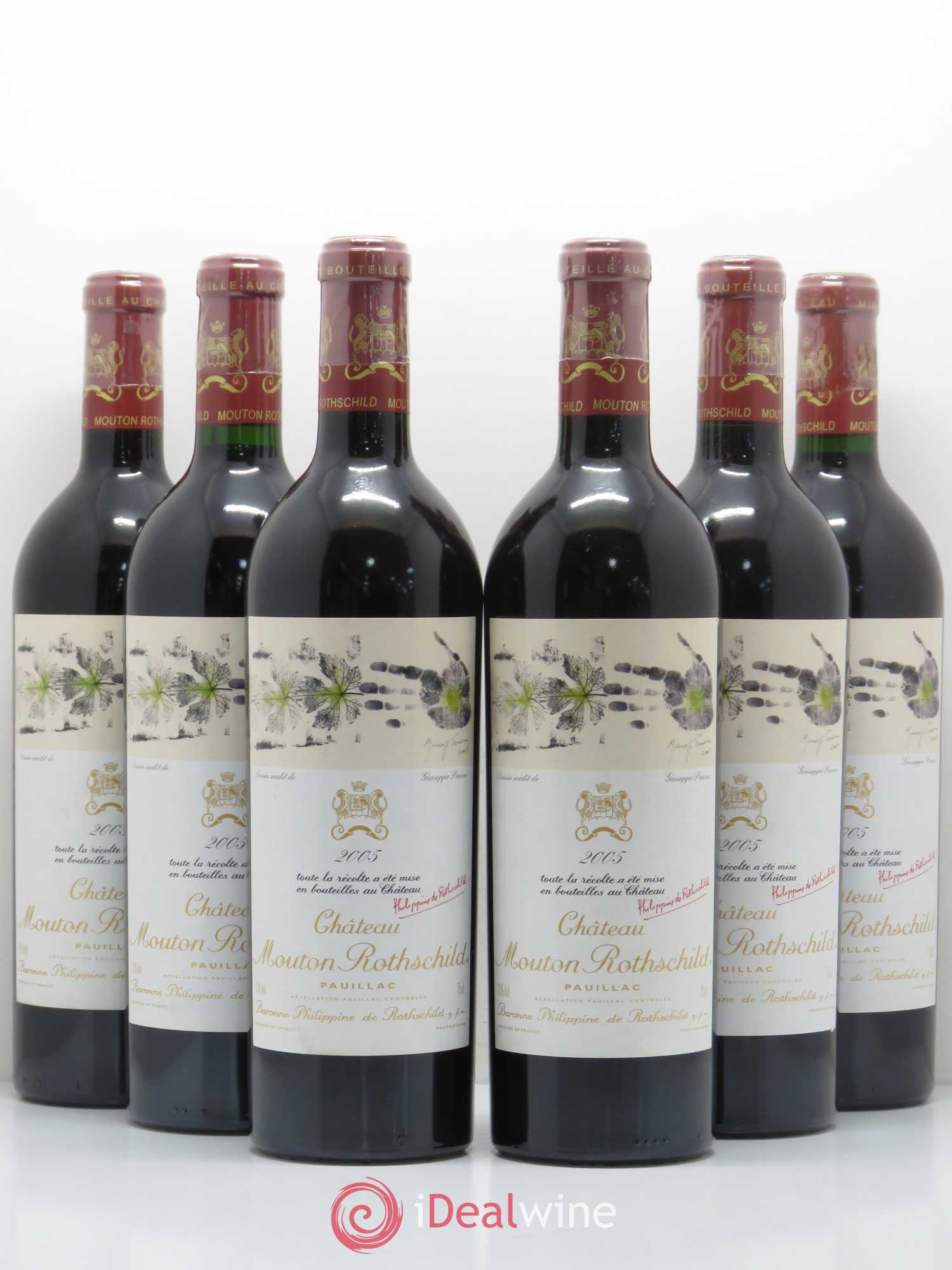 Château Mouton Rothschild 1er Grand Cru Classé 2005 - Lot de 6 bouteilles - 0