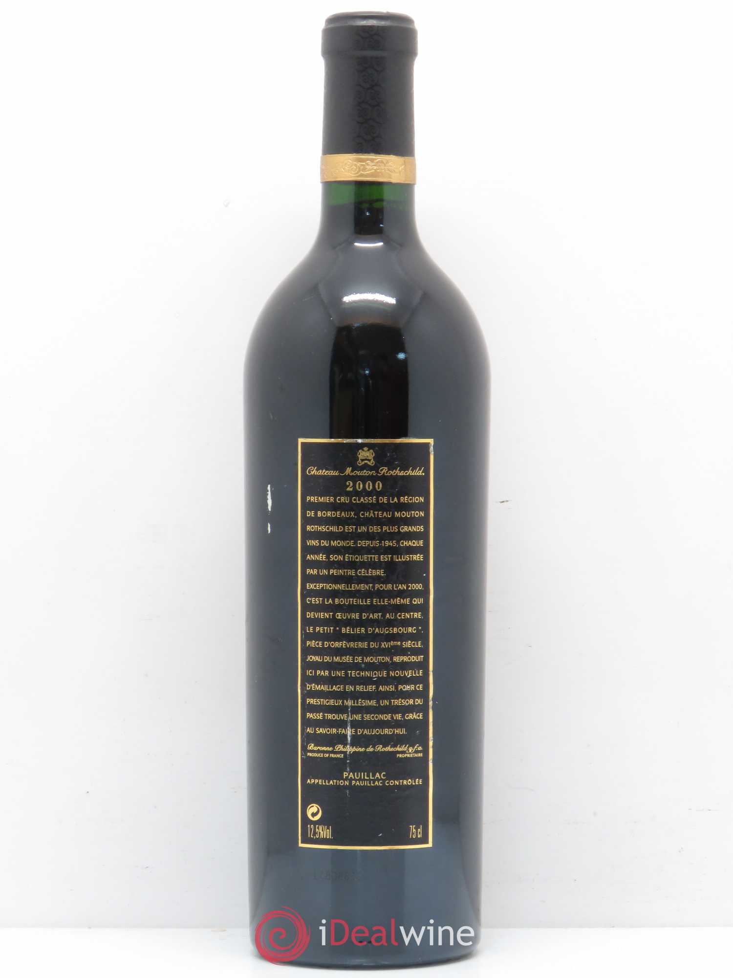 Château Mouton Rothschild 1er Grand Cru Classé 2000 - Lot de 1 bouteille - 1