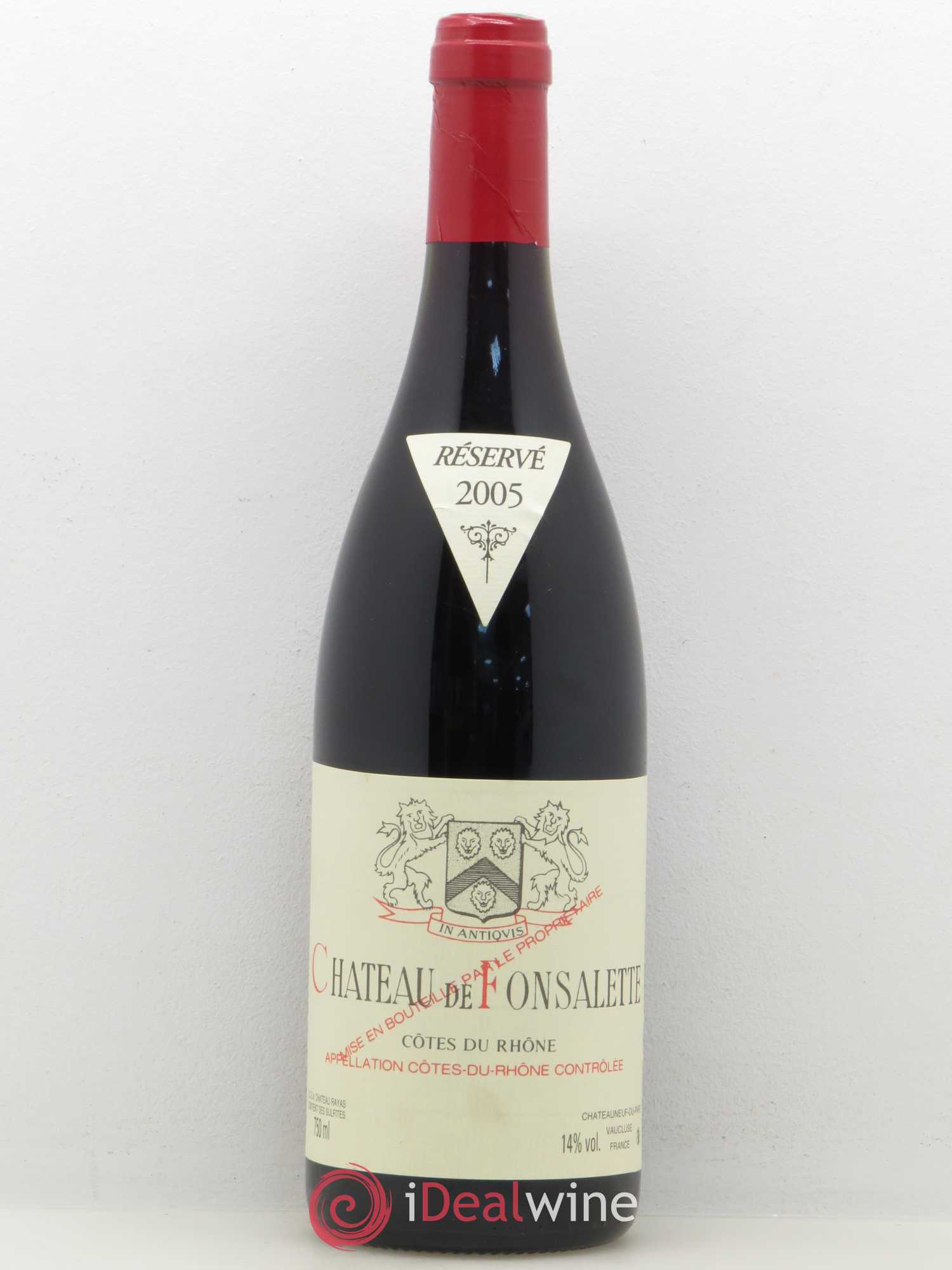 Côtes-du-Rhône Château de Fonsalette Emmanuel Reynaud 2005 - Lot de 1 bouteille - 0