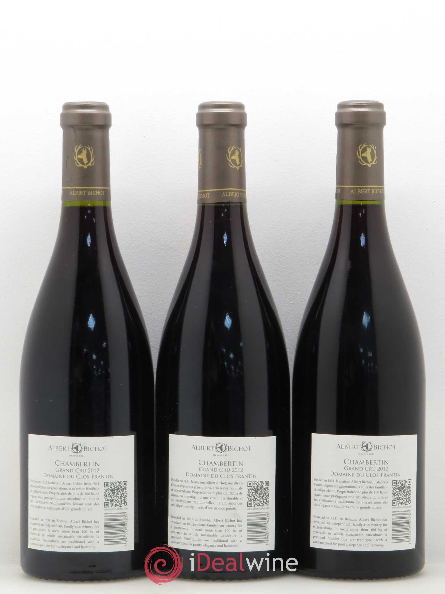 Chambertin Grand Cru Clos Frantin Domaine Bichot 2012 - Posten von 3 Flaschen - 1