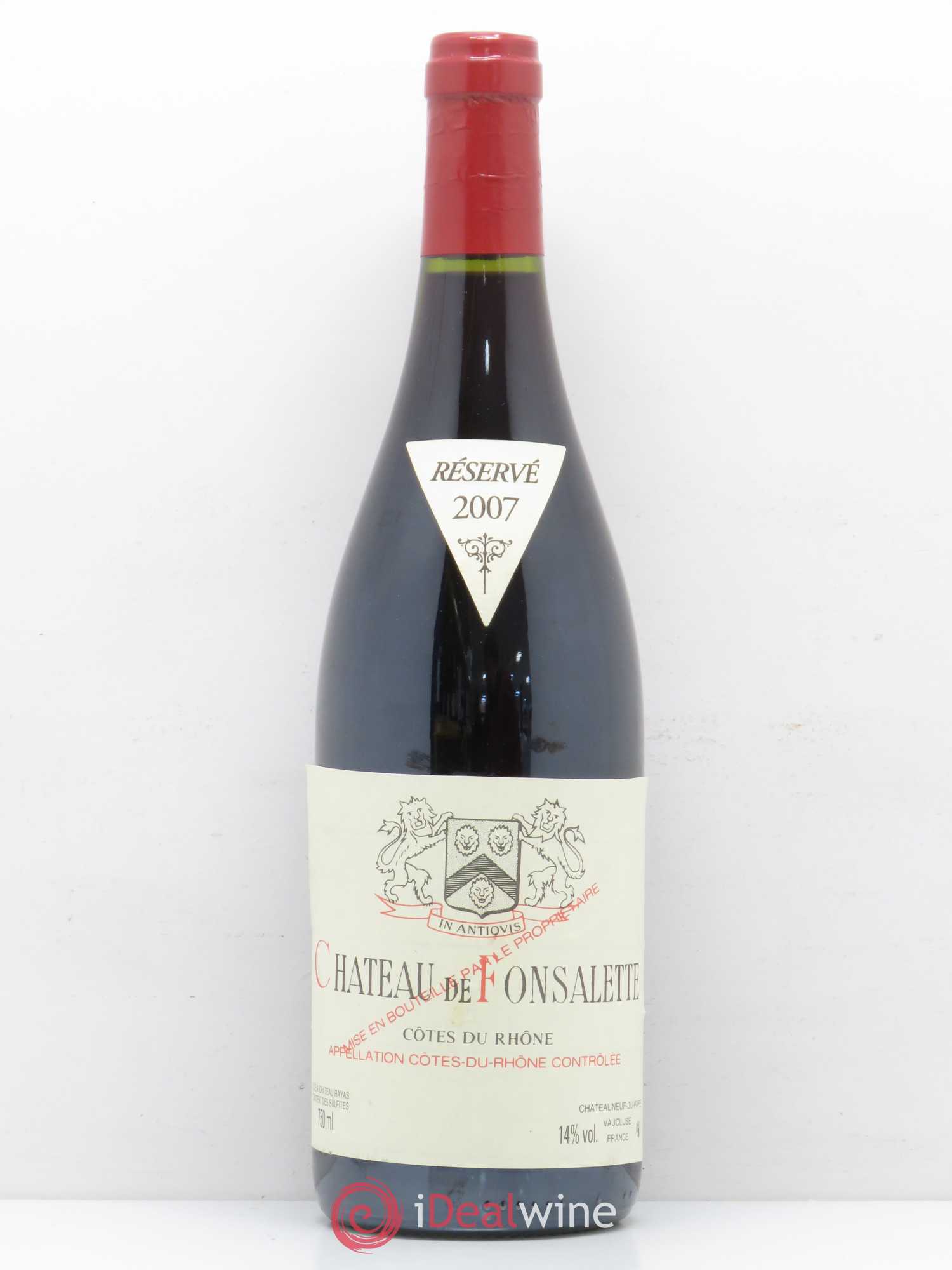 Côtes-du-Rhône Château de Fonsalette Emmanuel Reynaud 2007 - Lot de 1 bouteille - 0