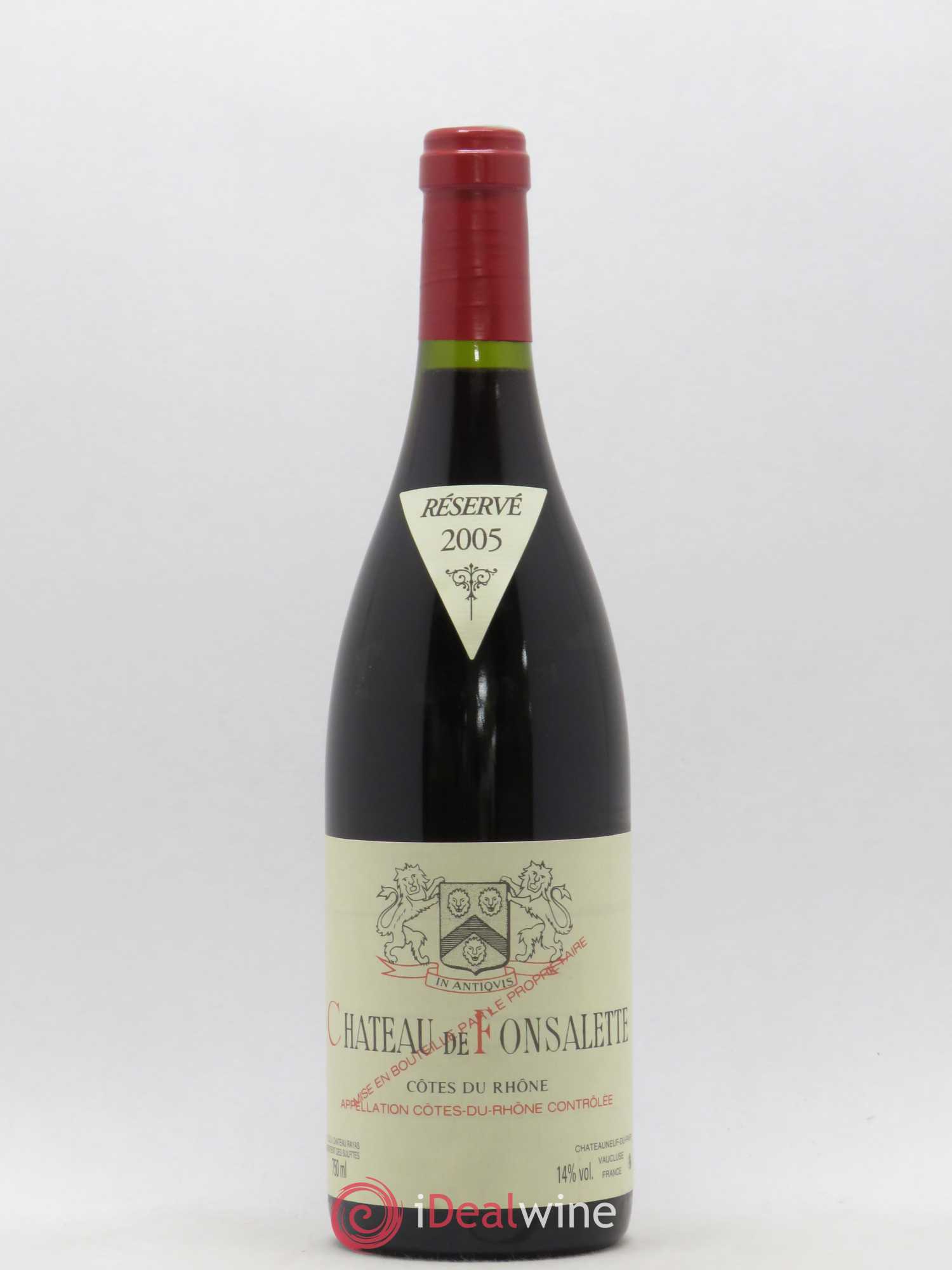 Côtes-du-Rhône Château de Fonsalette Emmanuel Reynaud 2005 - Lot de 1 bouteille - 0