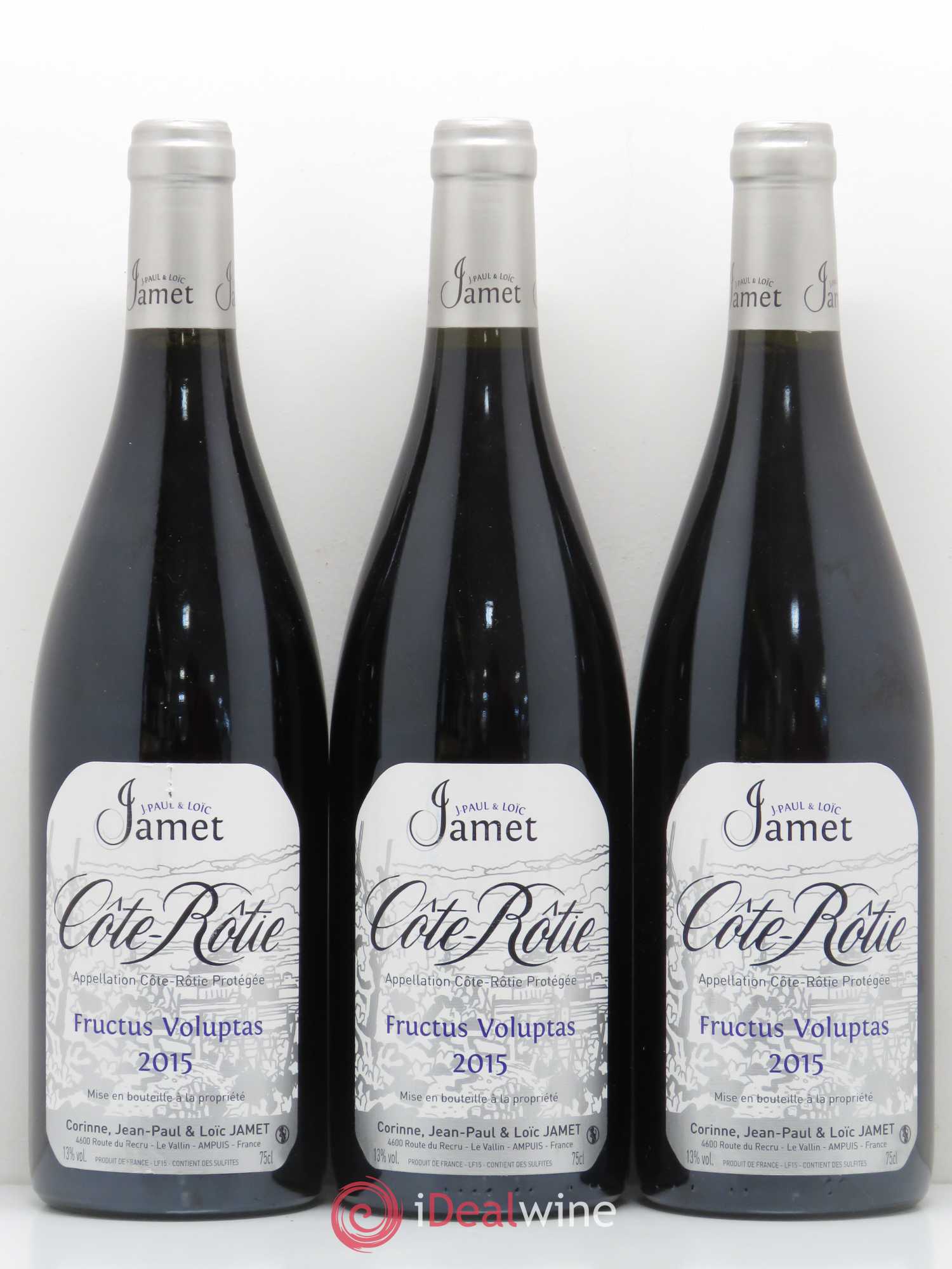 Côte-Rôtie Fructus Voluptas Jamet (Domaine) 2015 - Lot de 3 bouteilles - 0