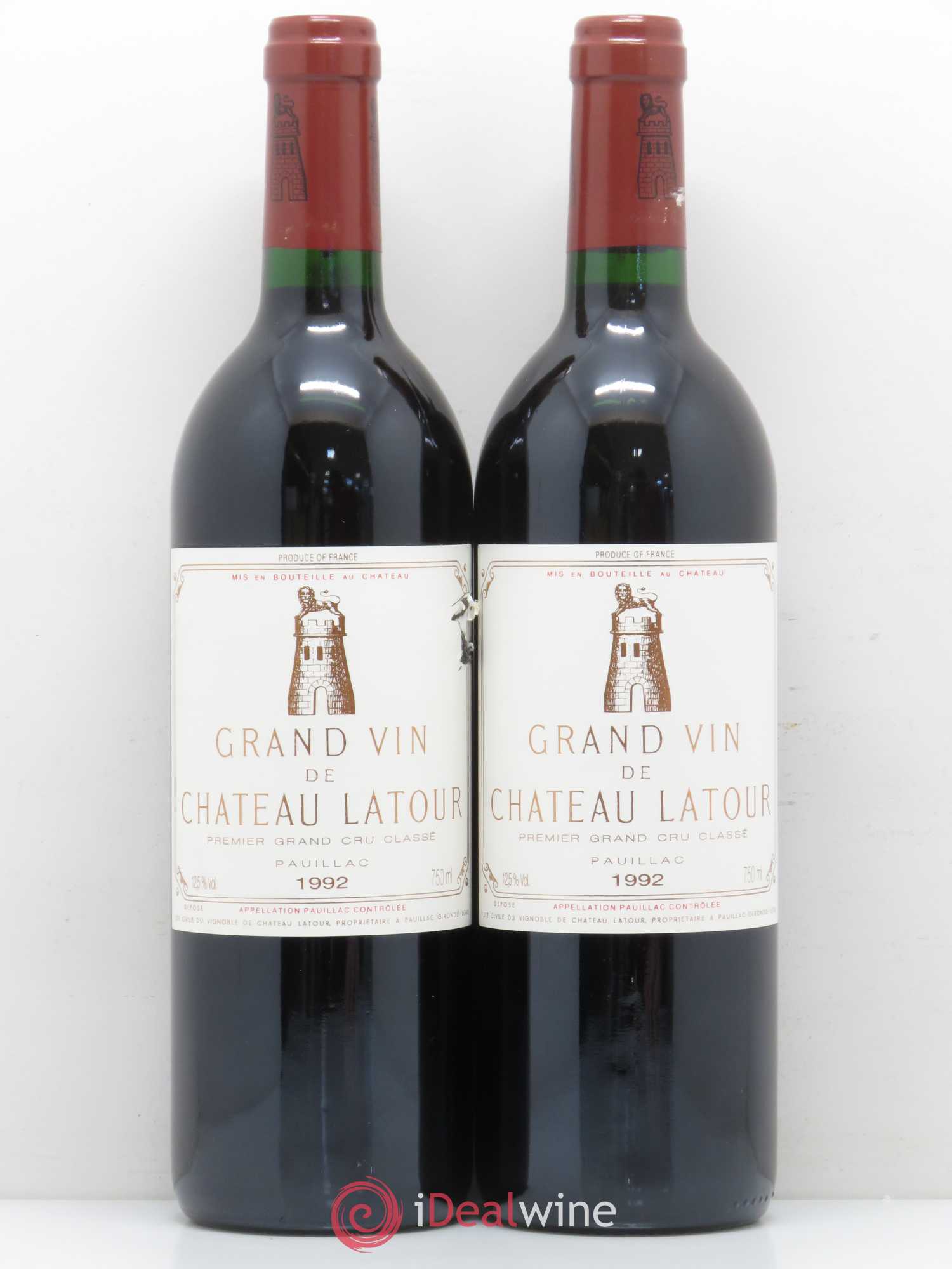 Château Latour 1er Grand Cru Classé 1992 - Lot de 2 bouteilles - 0