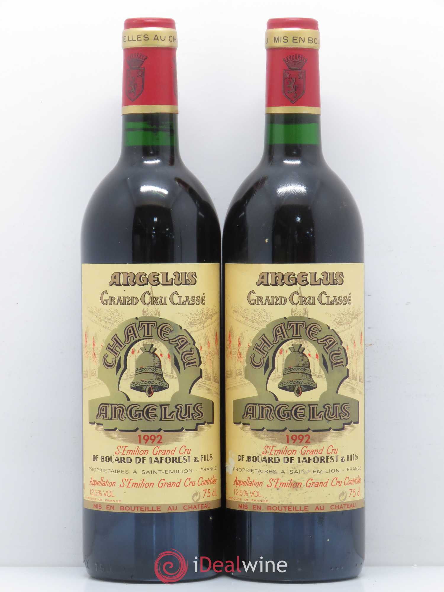Château Angélus 1er Grand Cru Classé A 1992 - Lot de 2 bouteilles - 0