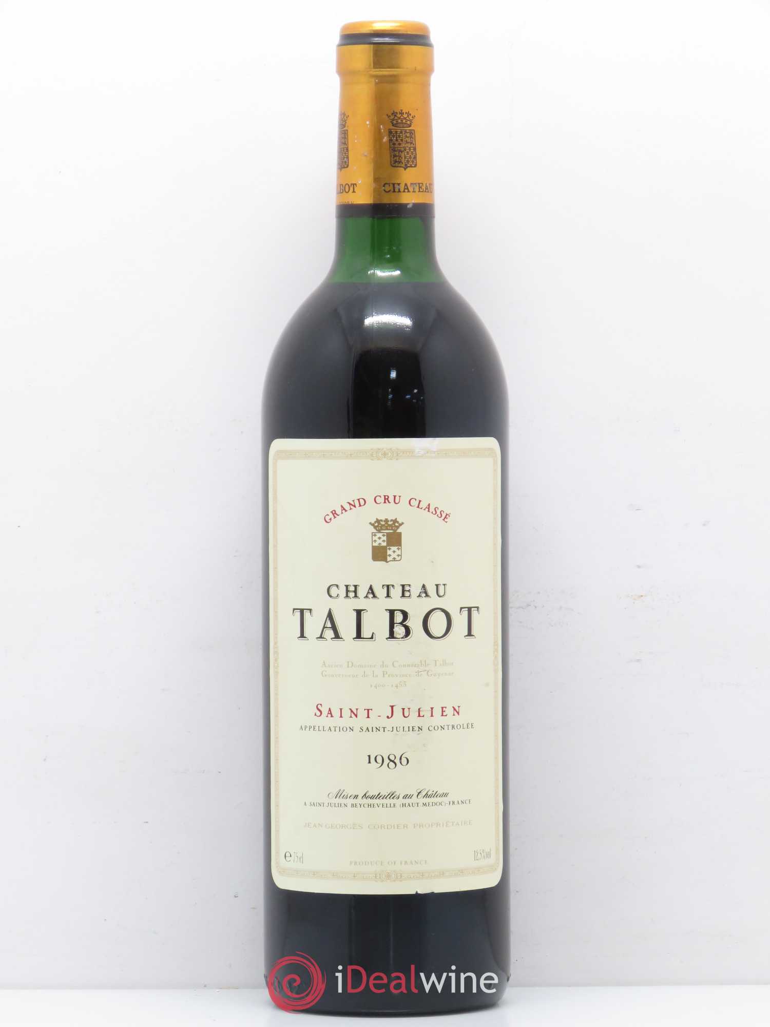 Château Talbot 4ème Grand Cru Classé 1986 - Lot de 1 bouteille - 0
