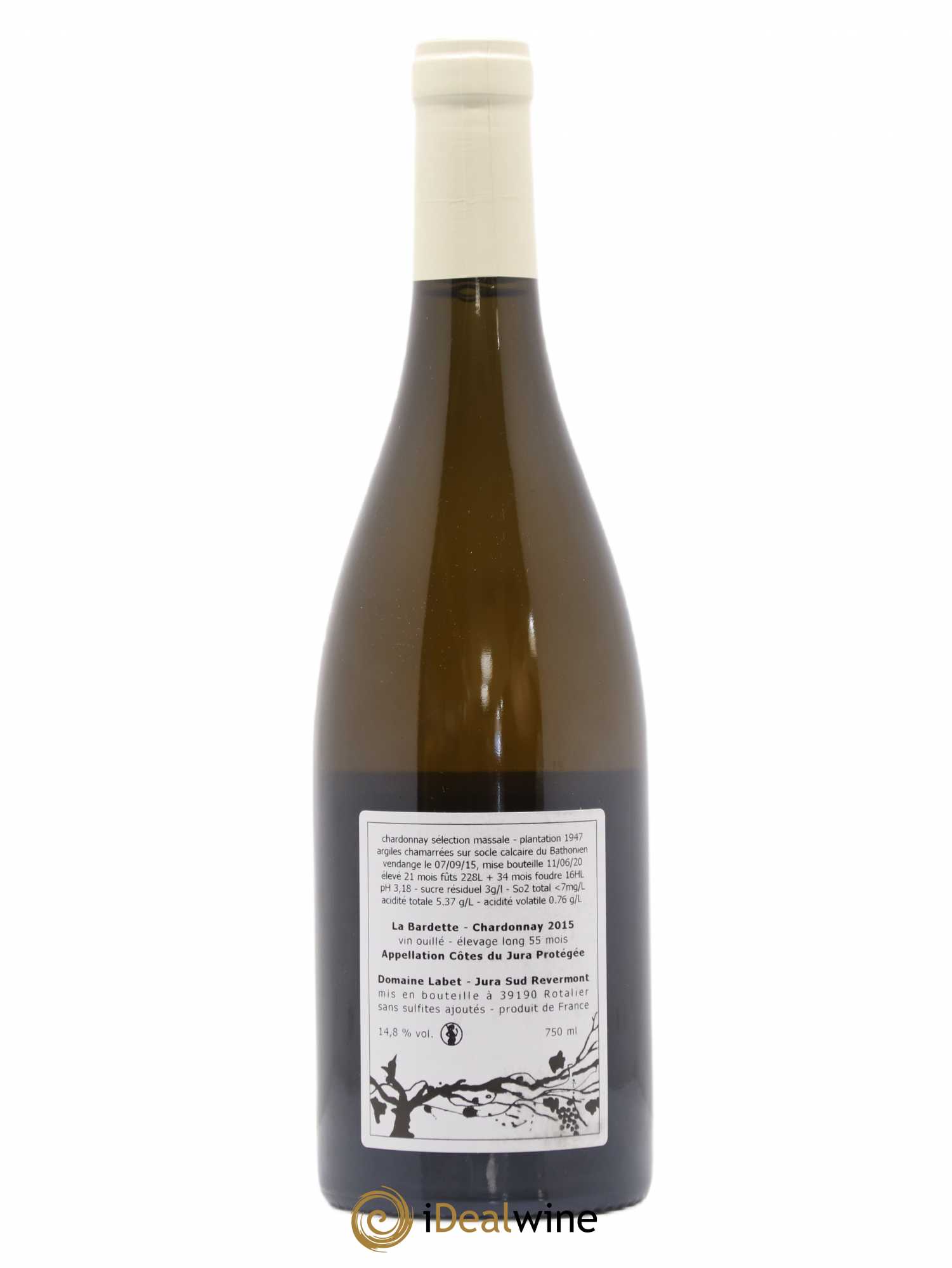 Côtes du Jura Chardonnay La Bardette Romain - Julien - Charline Labet 2015 - Lot de 1 bouteille - 1