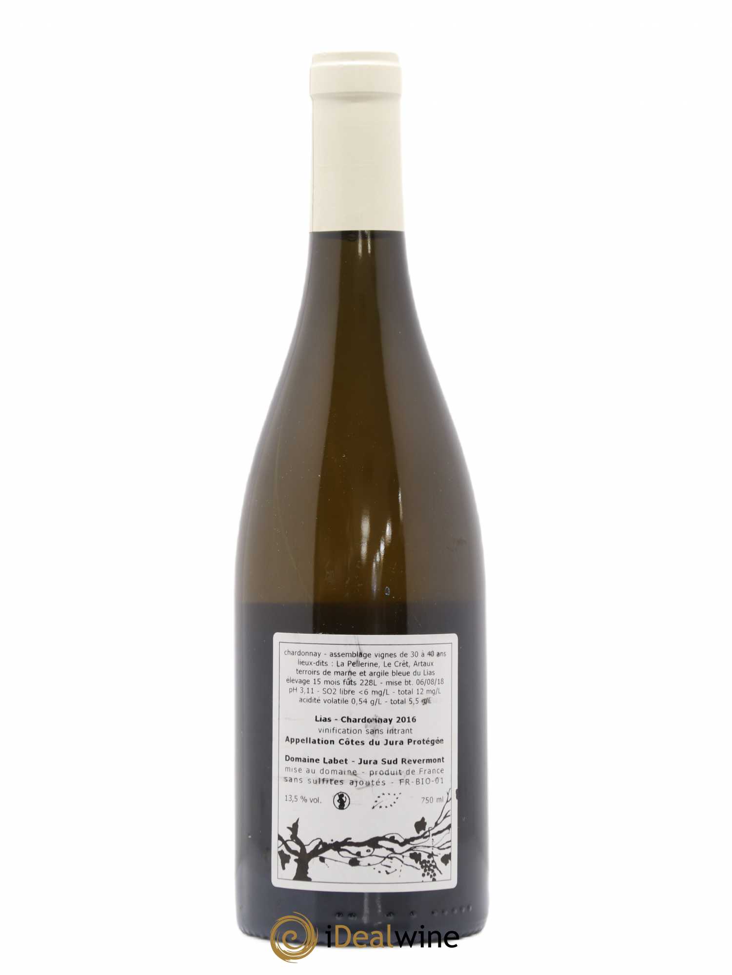 Côtes du Jura Chardonnay Lias Romain - Julien - Charline Labet 2016 - Lot de 1 bouteille - 1