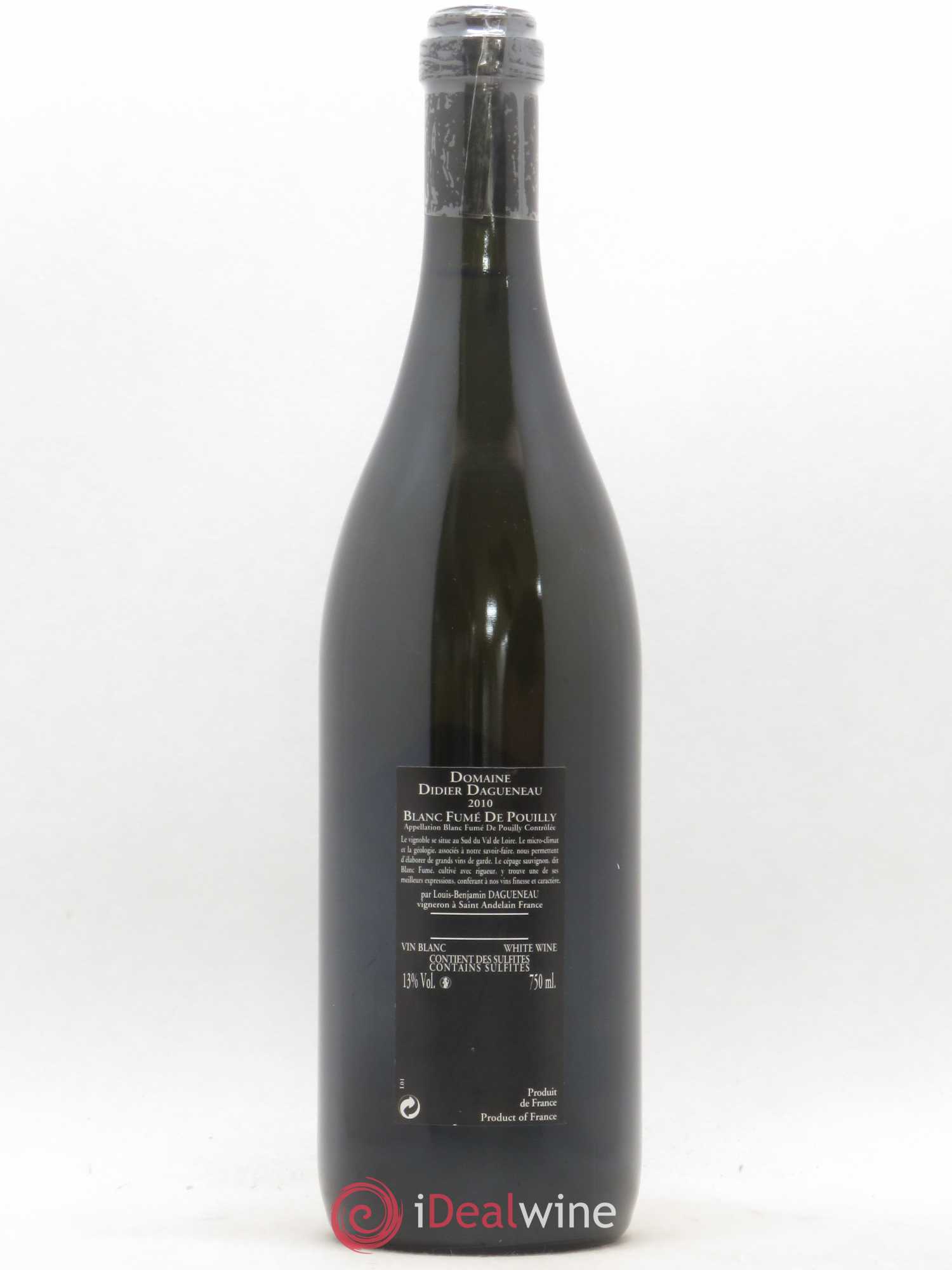 Vin de France (anciennement Pouilly-Fumé) Silex Dagueneau (Domaine Didier - Louis-Benjamin) 2010 - Lot de 1 bouteille - 1