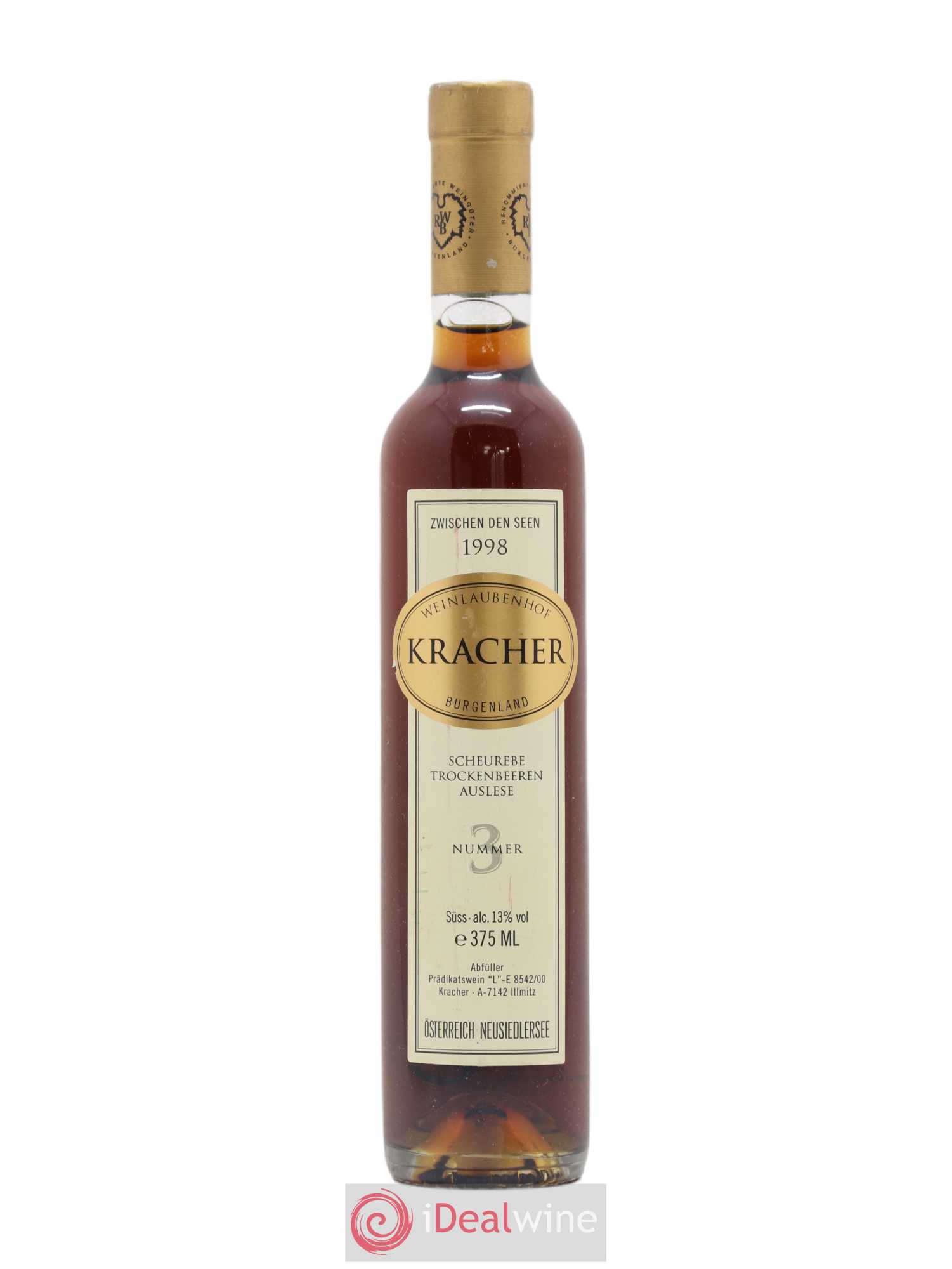 Autriche Scheurebe Trockenbeerenauslese Nummer 3 Kracher 1998 - Posten von 1 Demi-Flasche - 0