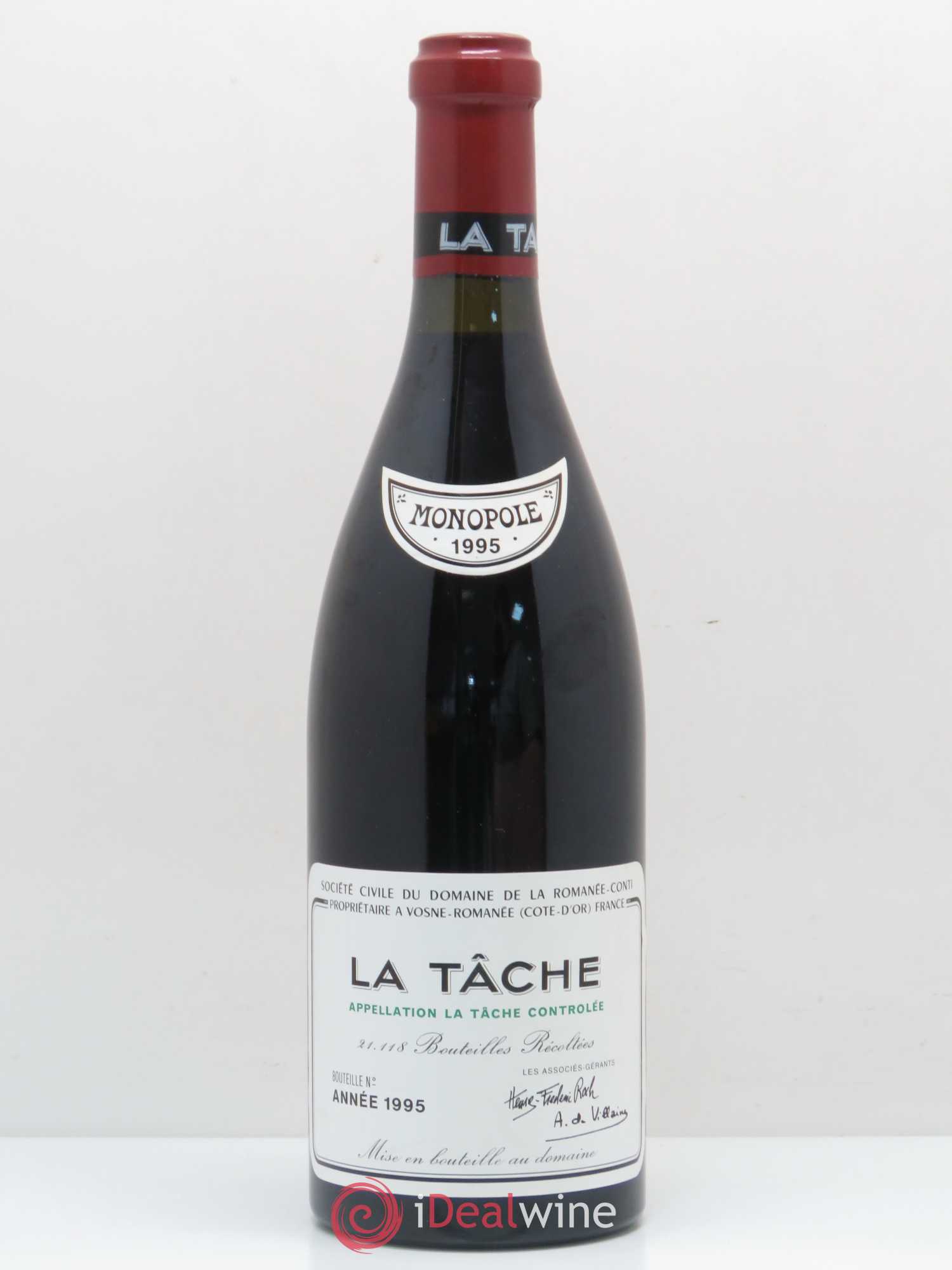 La Tâche Grand Cru Domaine de la Romanée-Conti 1995 - Lot de 1 bouteille - 0