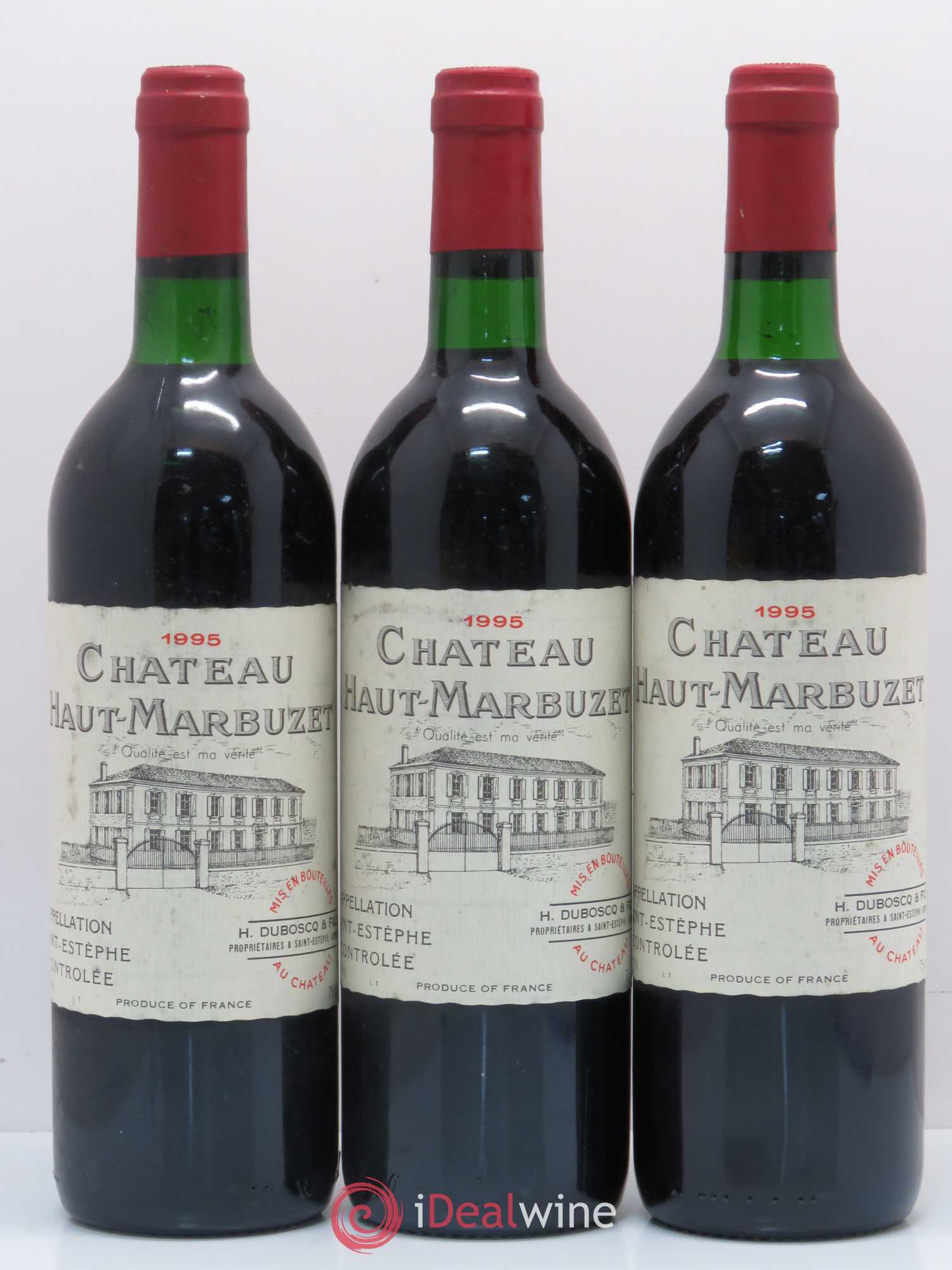 Château Haut Marbuzet 1995 - Lot de 3 bouteilles - 0