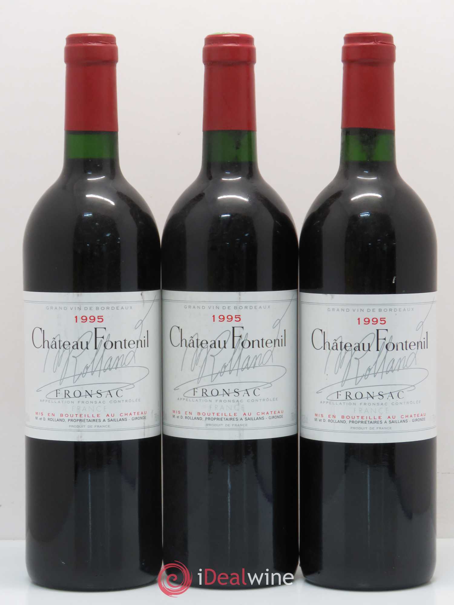 Château Fontenil 1995 - Lot de 3 bouteilles - 0