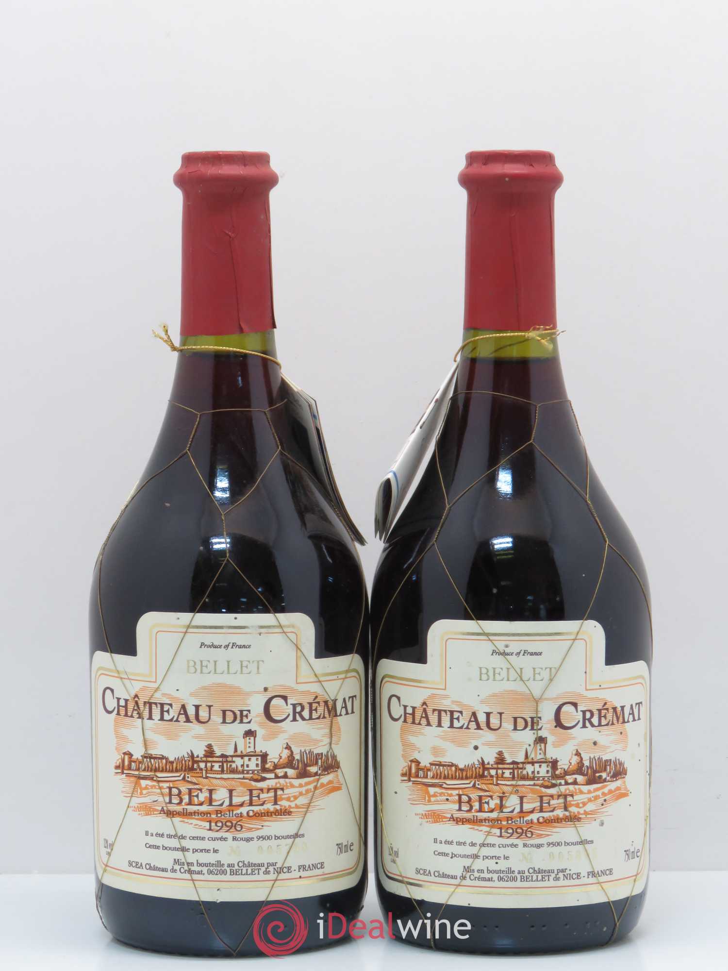 Bellet Château de Crémat 1996 - Posten von 2 Flaschen - 0