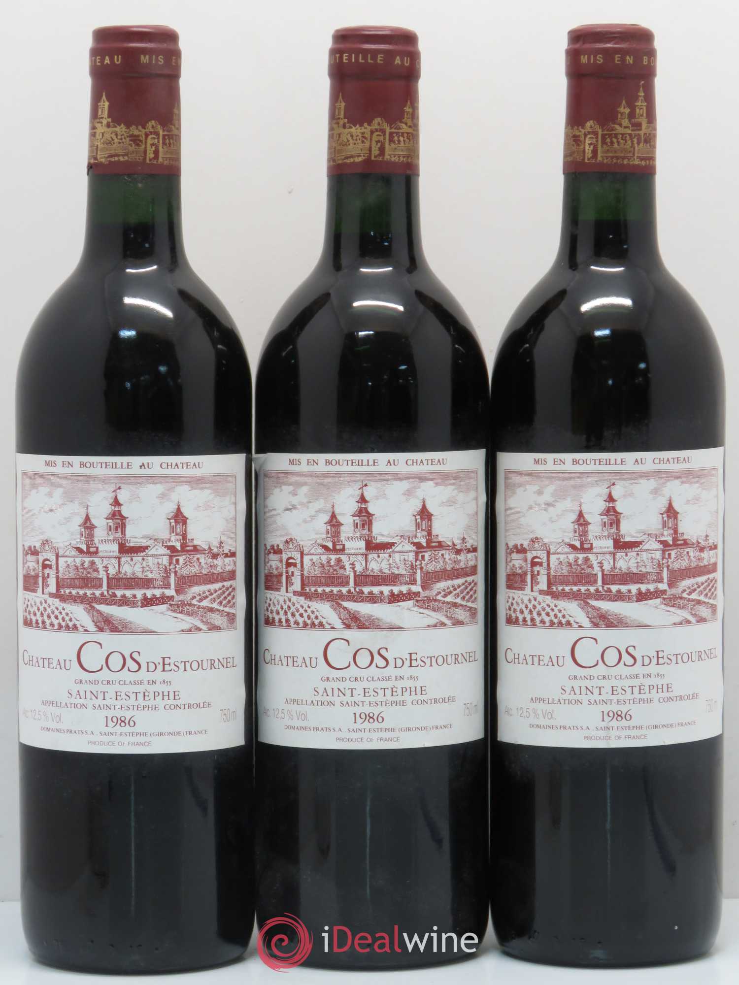 Cos d'Estournel 2ème Grand Cru Classé 1986 - Lot de 3 bouteilles - 0
