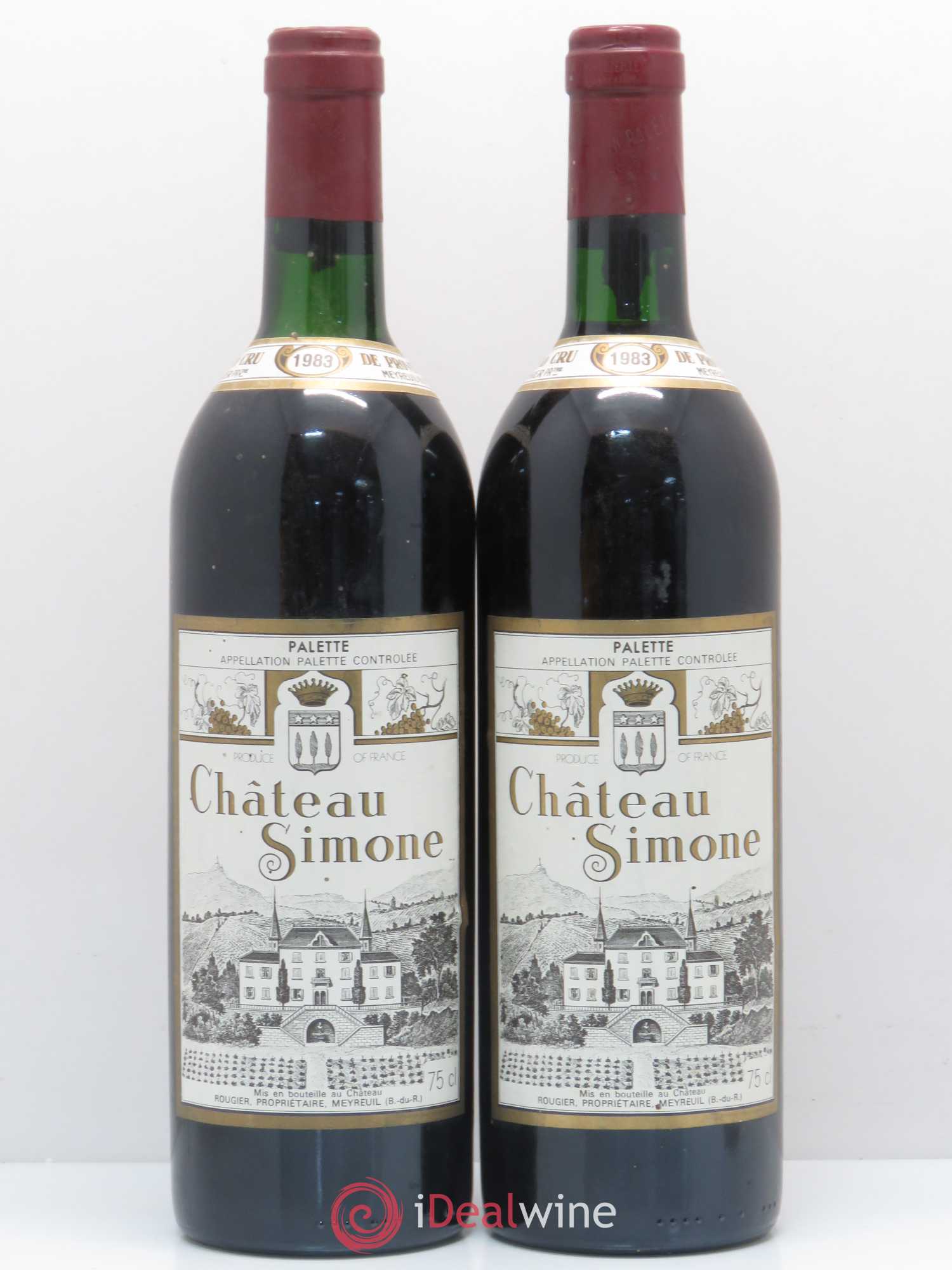Palette Château Simone Famille Rougier 1983 - Posten von 2 Flaschen - 0
