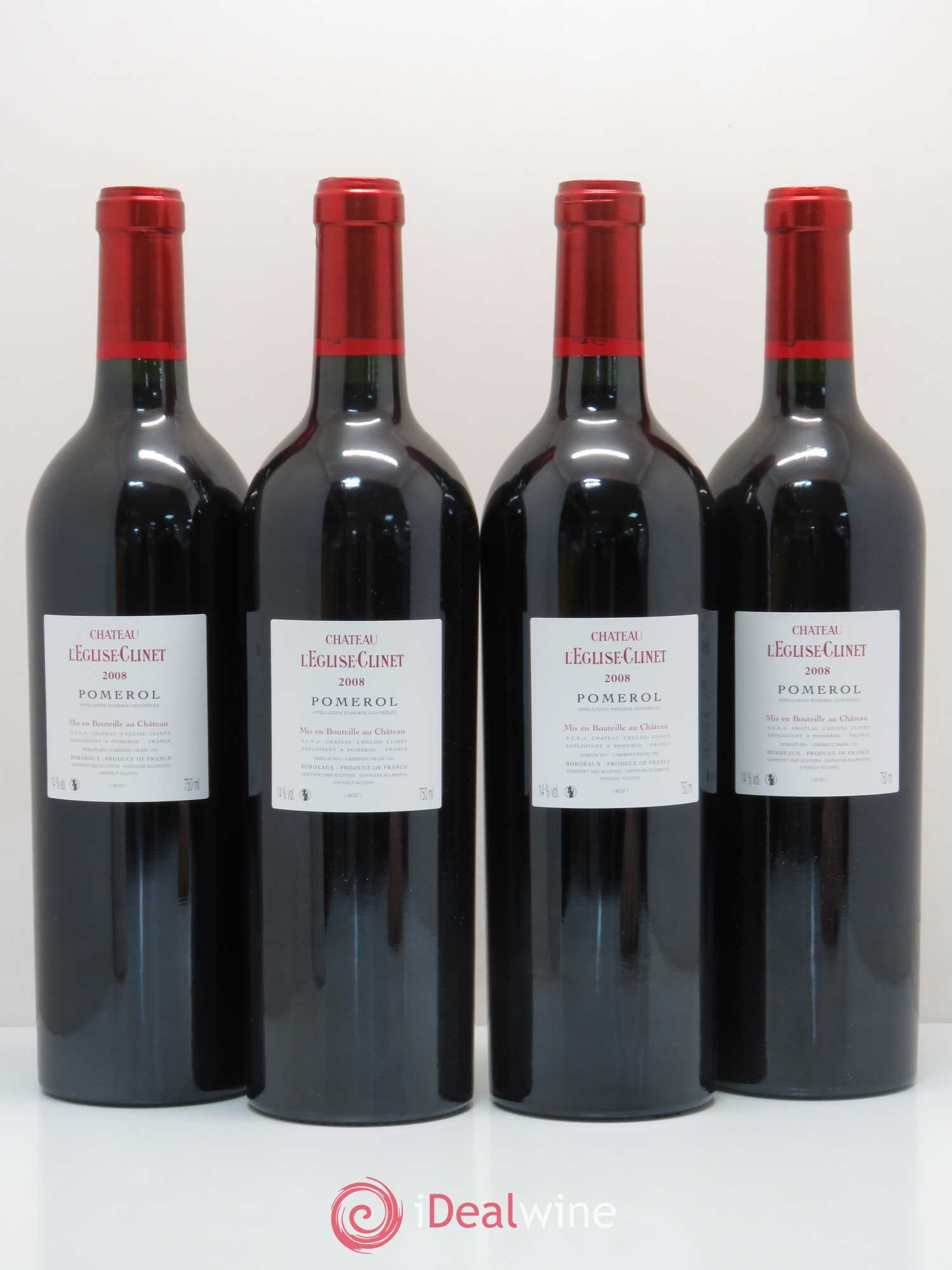 Château l' Église Clinet 2008 - Lot de 4 bouteilles - 1