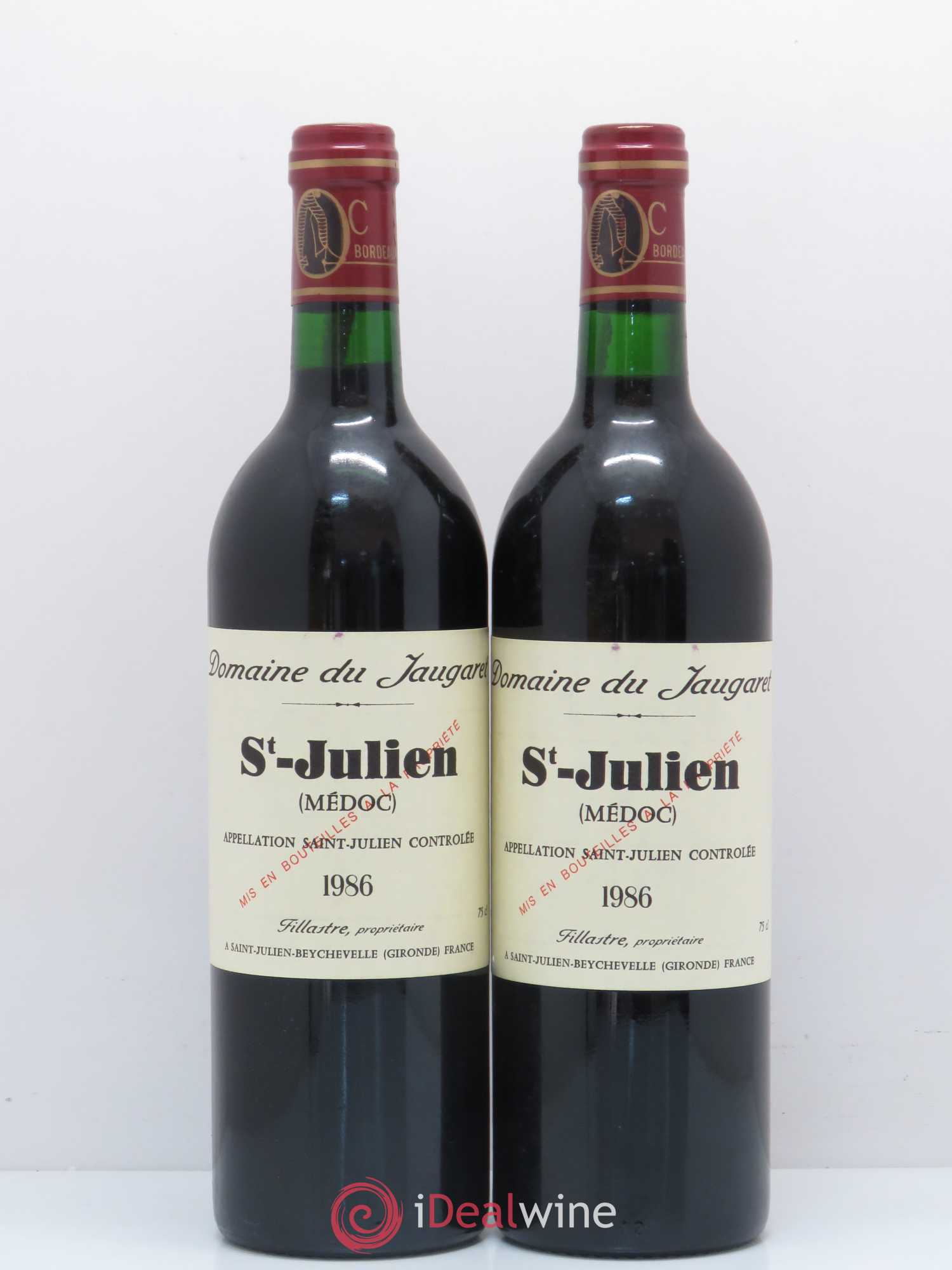 Bordeaux Domaine de Jaugaret 1986 - Lot de 2 bouteilles - 0