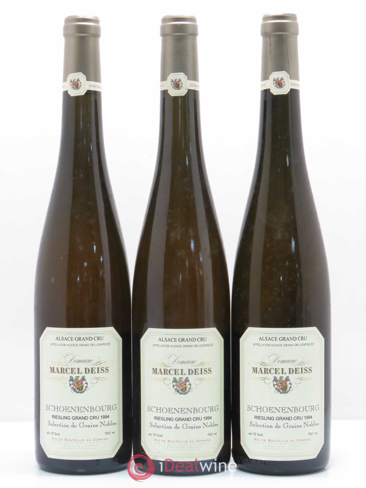 Alsace Riesling Sélection de Grains Nobles Grand Cru Schoenenbourg Marcel Deiss (Domaine) 1994 - Lotto di 3 bottiglie - 0