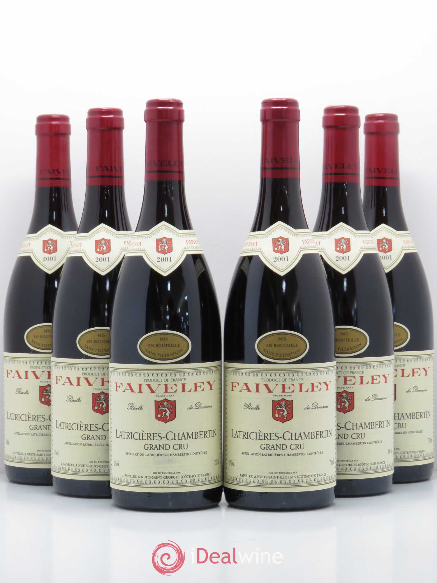 Latricières-Chambertin Grand Cru Faiveley 2001 - Lot de 6 bouteilles - 0