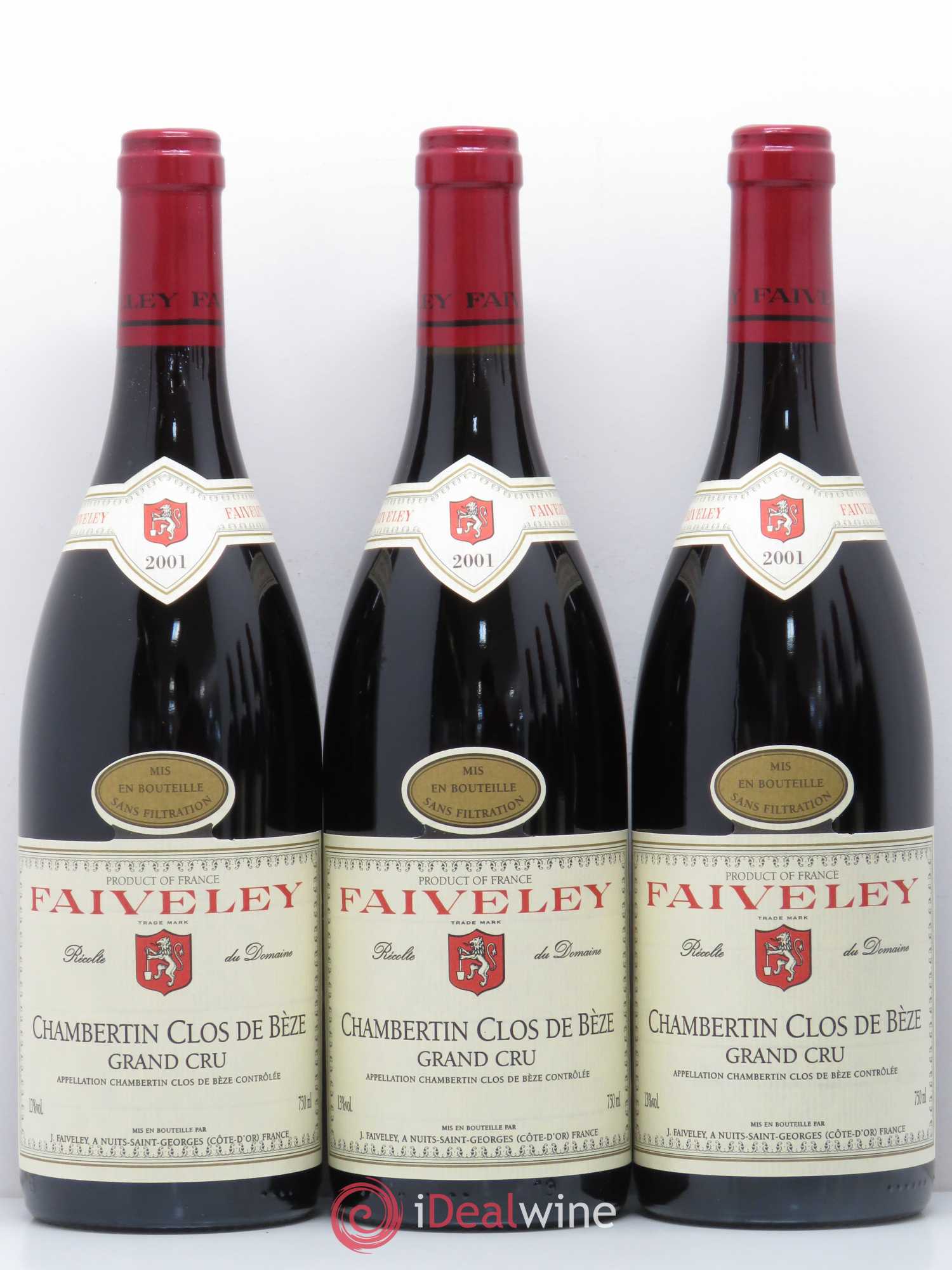 Chambertin Clos de Bèze Grand Cru Faiveley 2001 - Lot de 6 bouteilles - 1