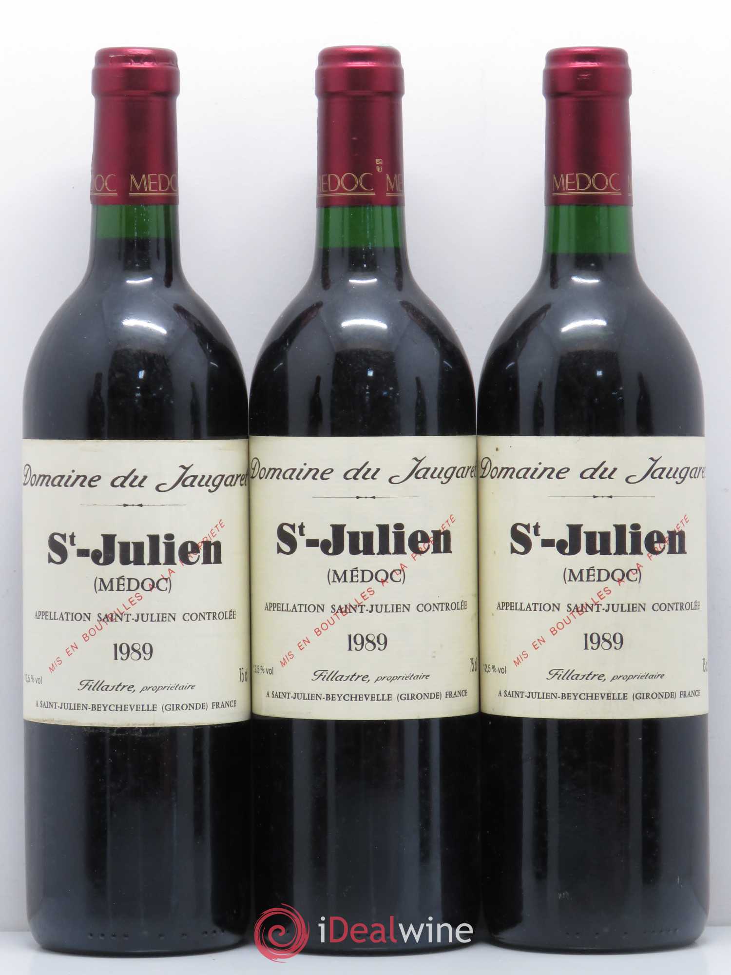 Saint-Julien Domaine du Jaugaret 1989 - Lot de 5 bouteilles - 1
