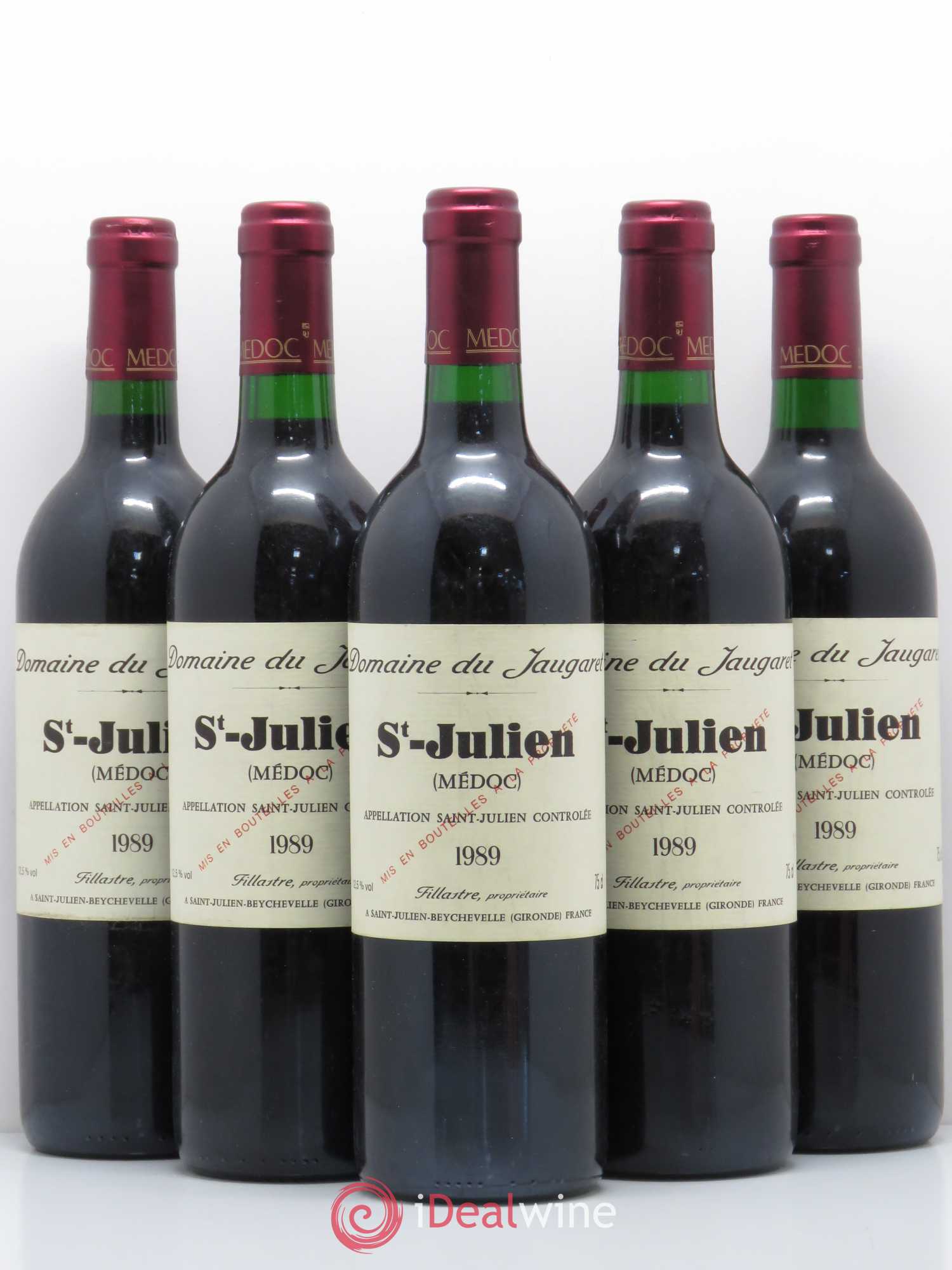 Saint-Julien Domaine du Jaugaret 1989 - Lot de 5 bouteilles - 0