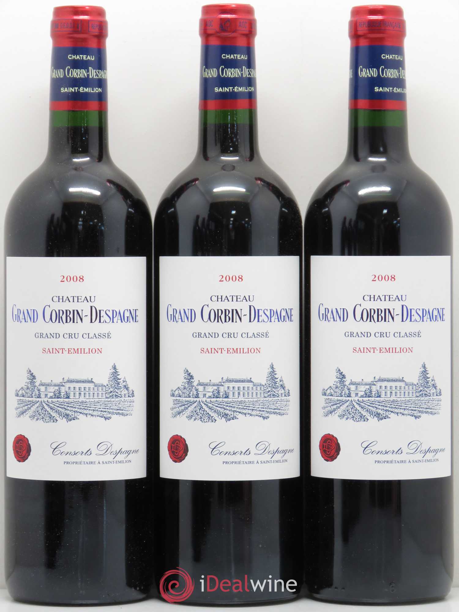 Château Grand Corbin Despagne Grand Cru Classé 2008 - Lot de 12 bouteilles - 1