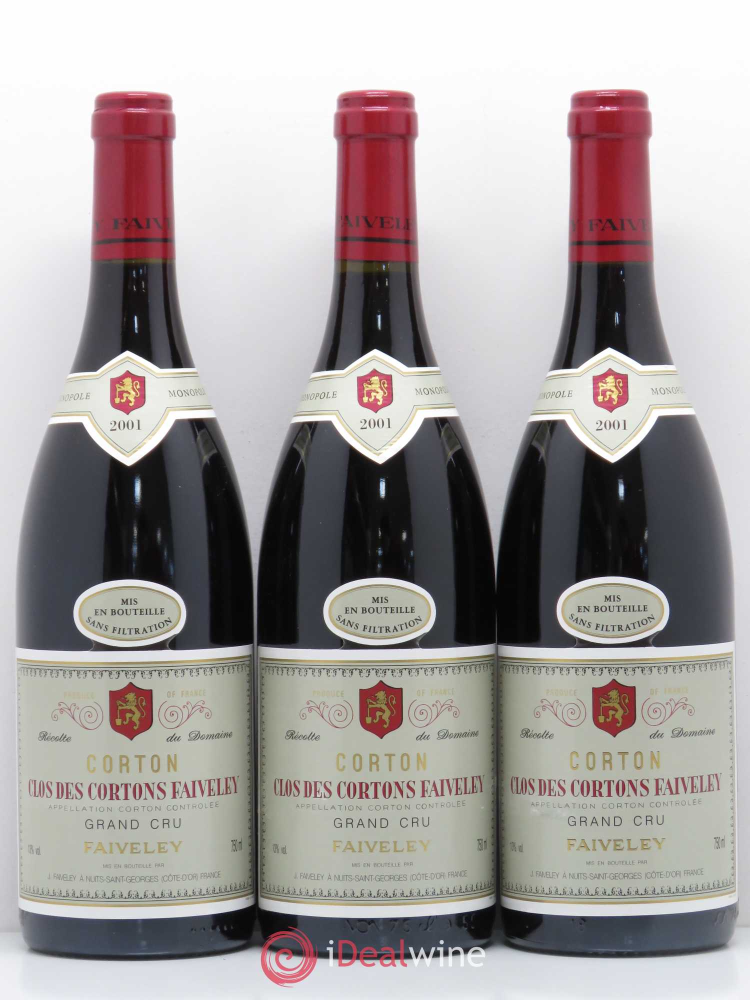 Corton Grand Cru Clos des Cortons Faiveley 2001 - Lot de 12 bouteilles - 2