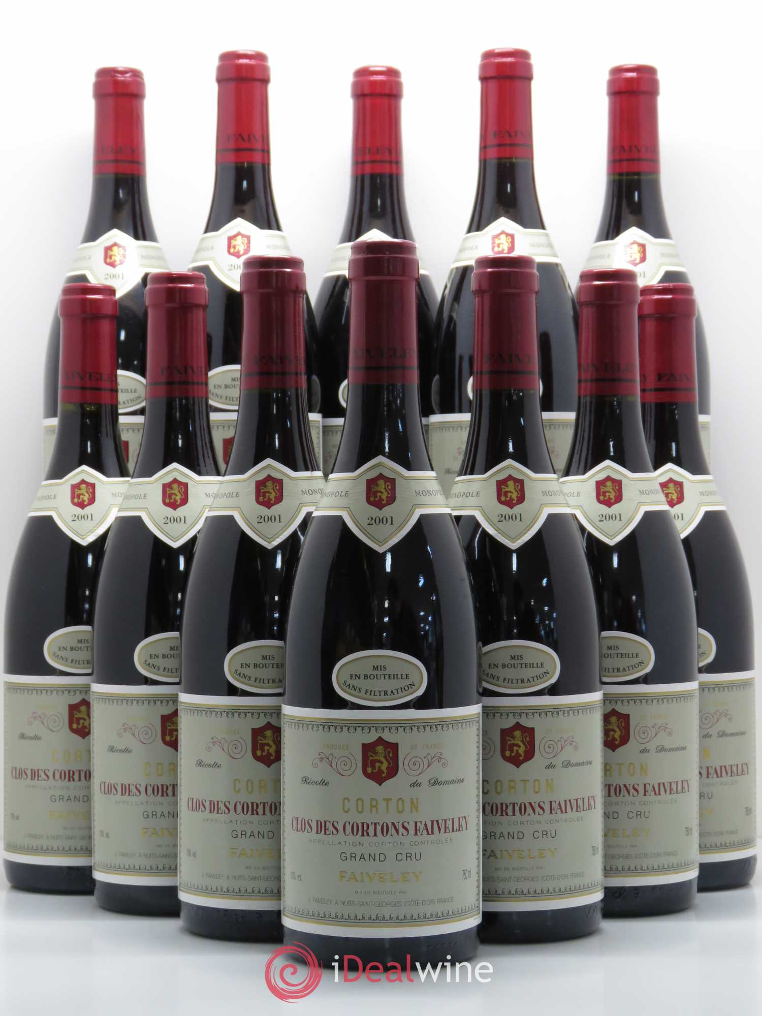 Corton Grand Cru Clos des Cortons Faiveley 2001 - Lot de 12 bouteilles - 0