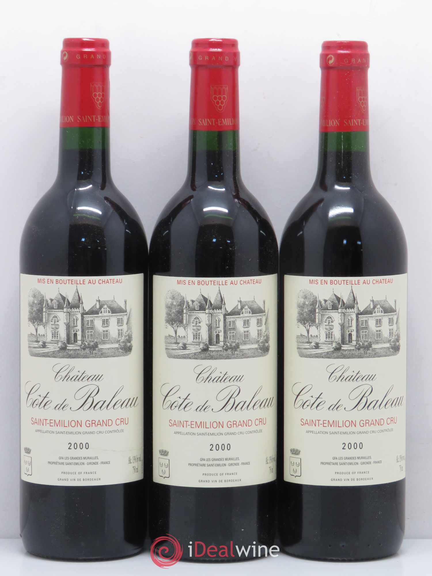 Château Côte de Baleau Grand Cru Classé 2000 - Lot de 12 bouteilles - 1