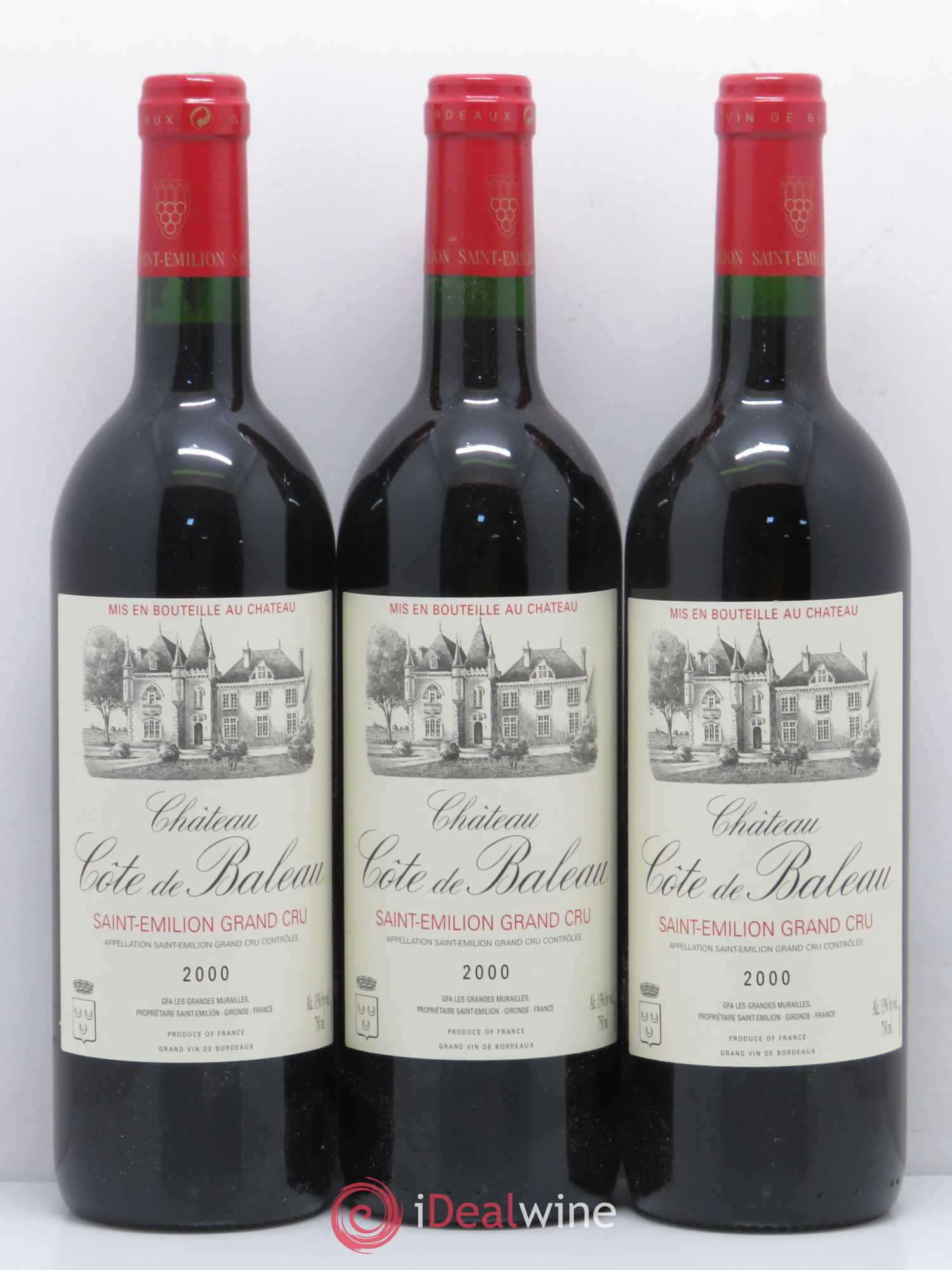 Château Côte de Baleau Grand Cru Classé 2000 - Lot de 12 bouteilles - 2