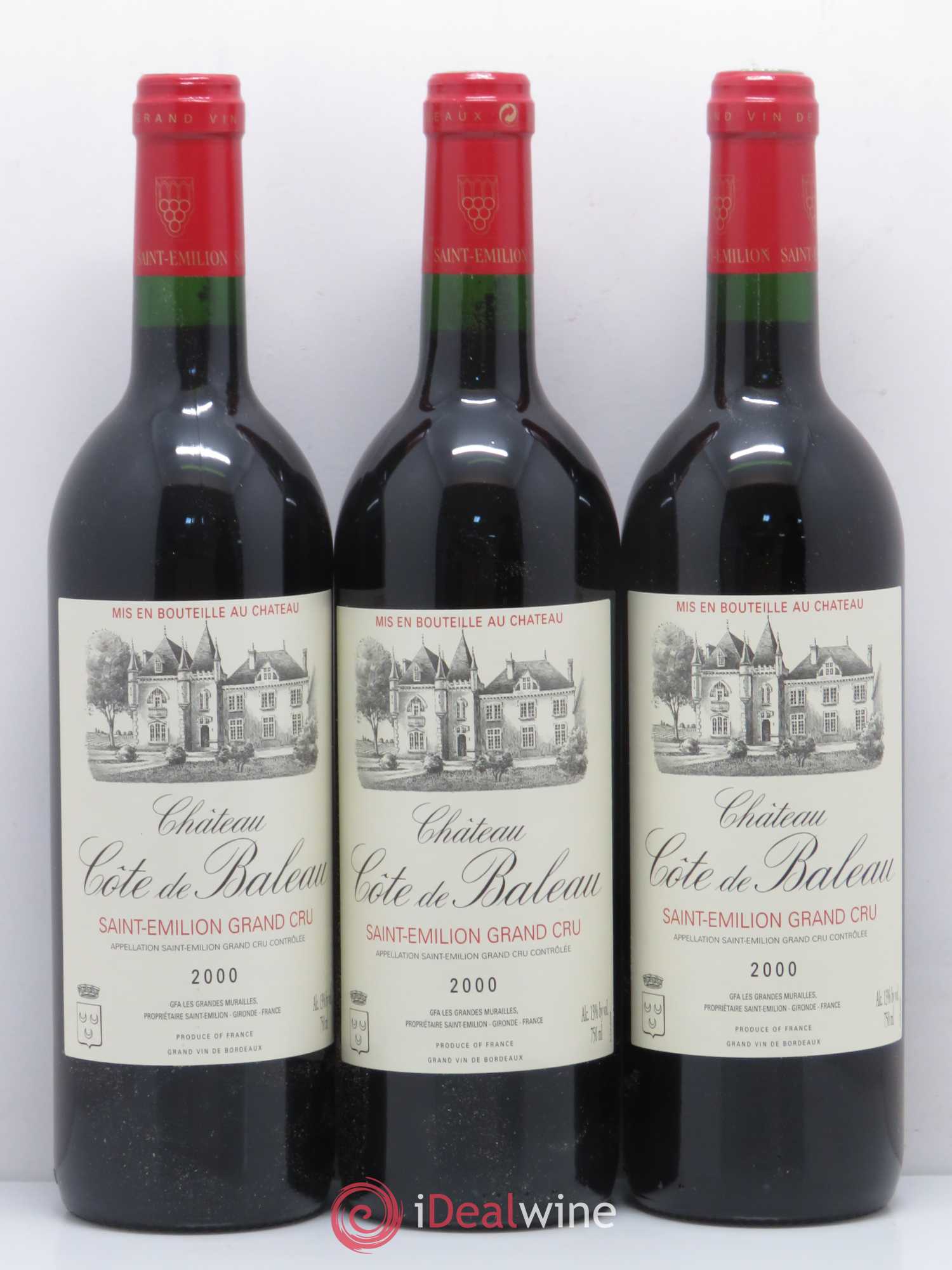 Château Côte de Baleau Grand Cru Classé 2000 - Lot de 12 bouteilles - 3