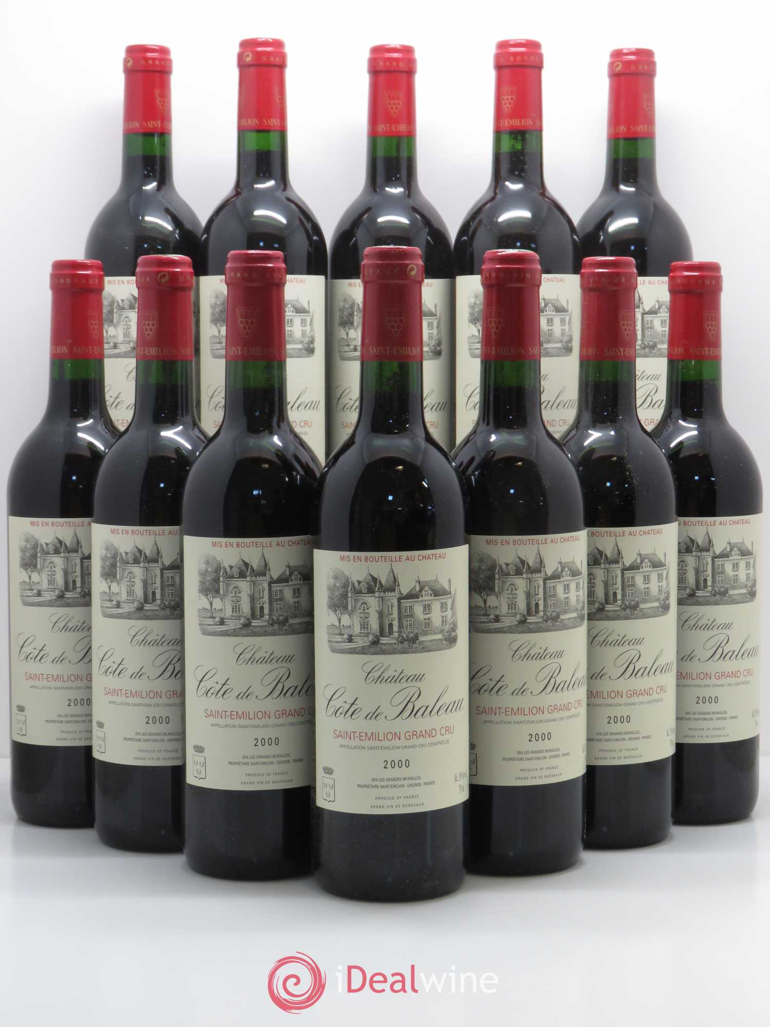 Château Côte de Baleau Grand Cru Classé 2000 - Lot de 12 bouteilles - 0