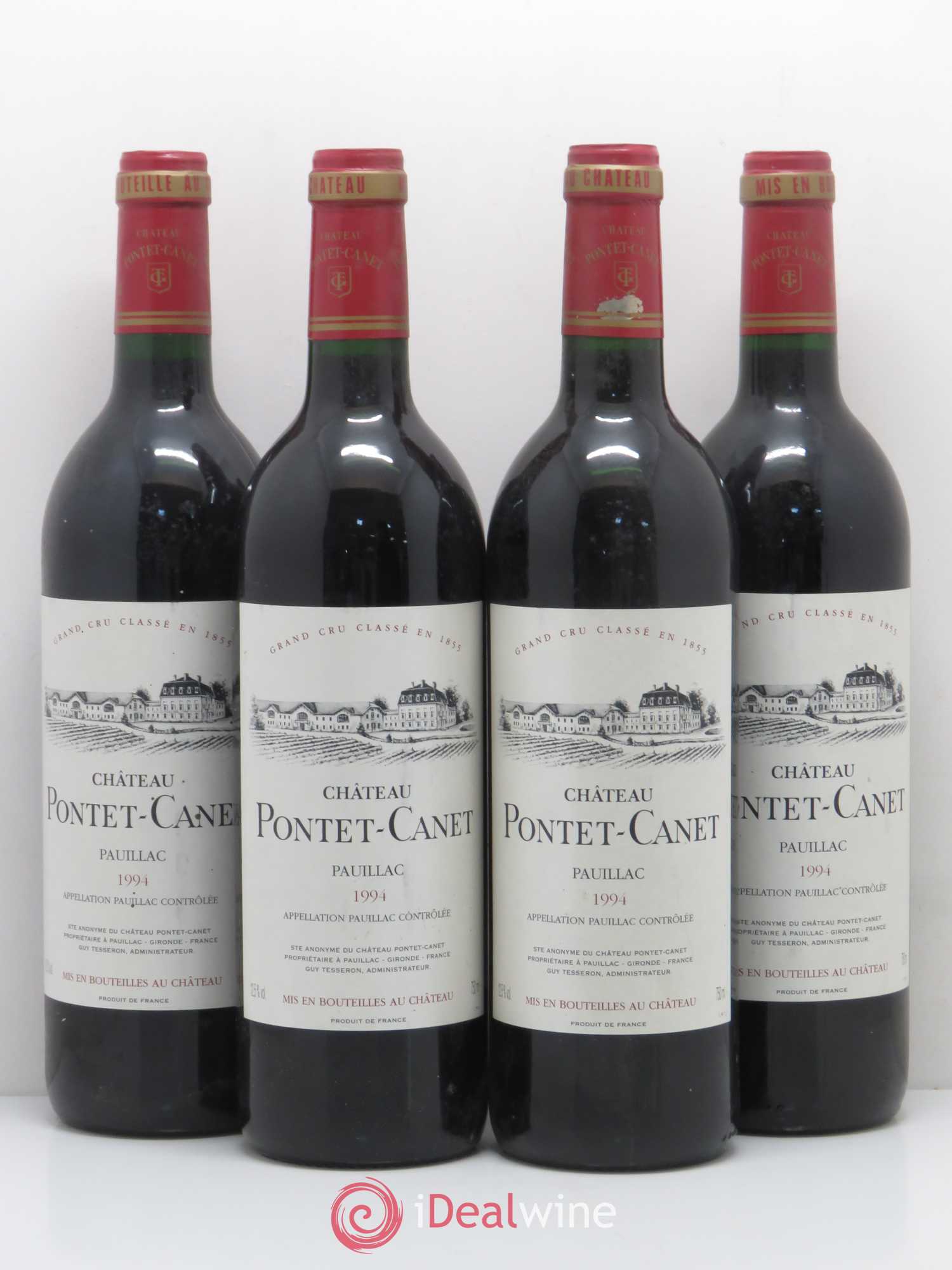 Château Pontet Canet 5ème Grand Cru Classé 1994 - Lot de 4 bouteilles - 0