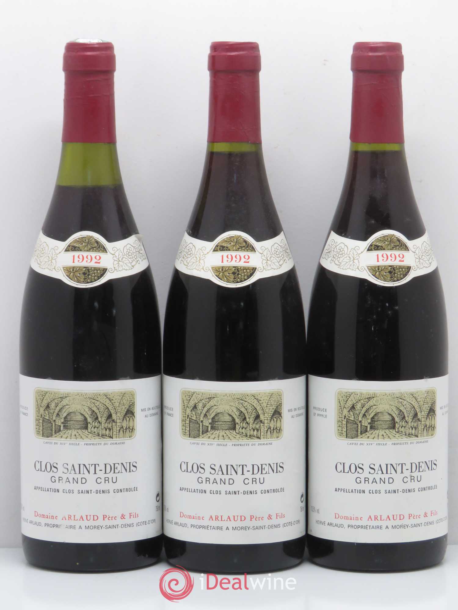 Clos Saint-Denis Grand Cru Arlaud 1992 - Lot de 3 bouteilles - 0