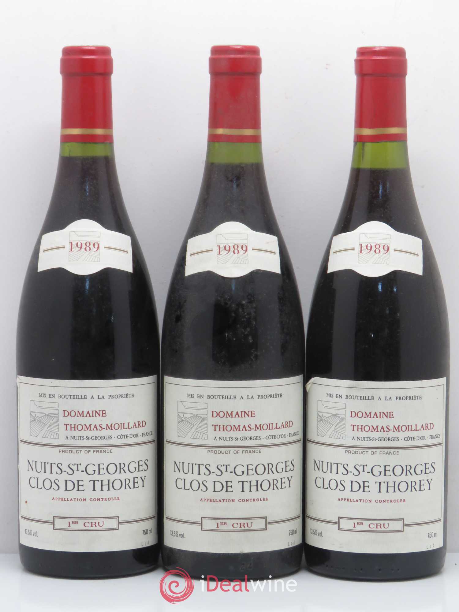 Nuits-Saint-Georges 1er Cru Clos du Thorey Thomas Moillard 1989 - Posten von 3 Flaschen - 0